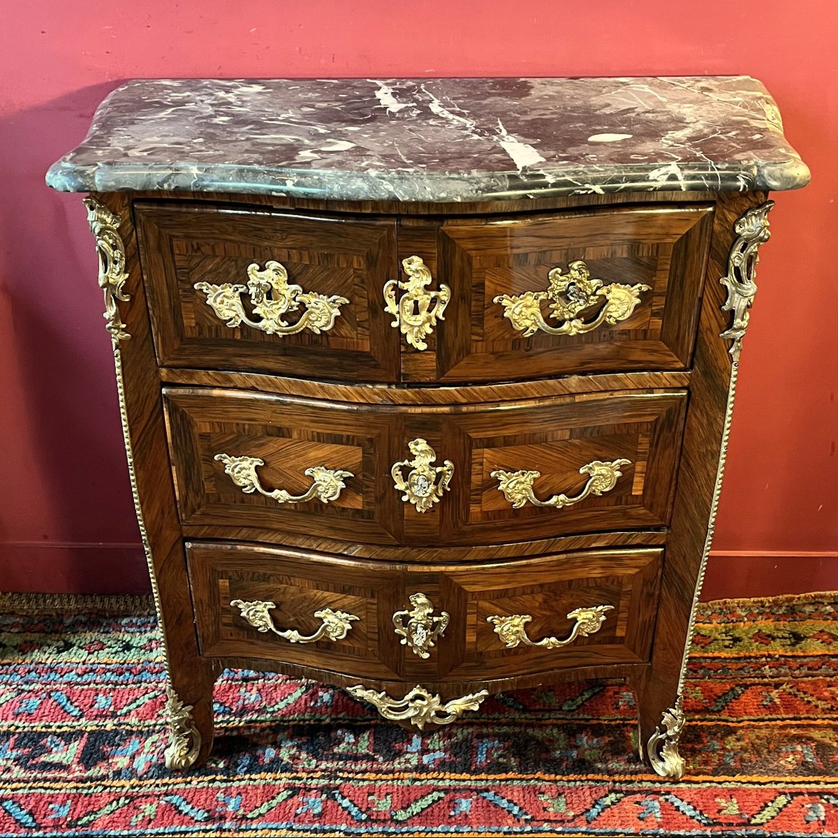 Stamped Ellaume, Small Louis XV Period Chest Of Drawers-photo-2