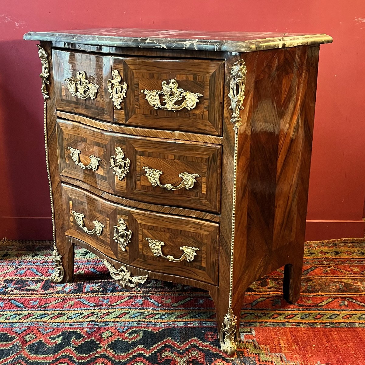 Stamped Ellaume, Small Louis XV Period Chest Of Drawers-photo-3