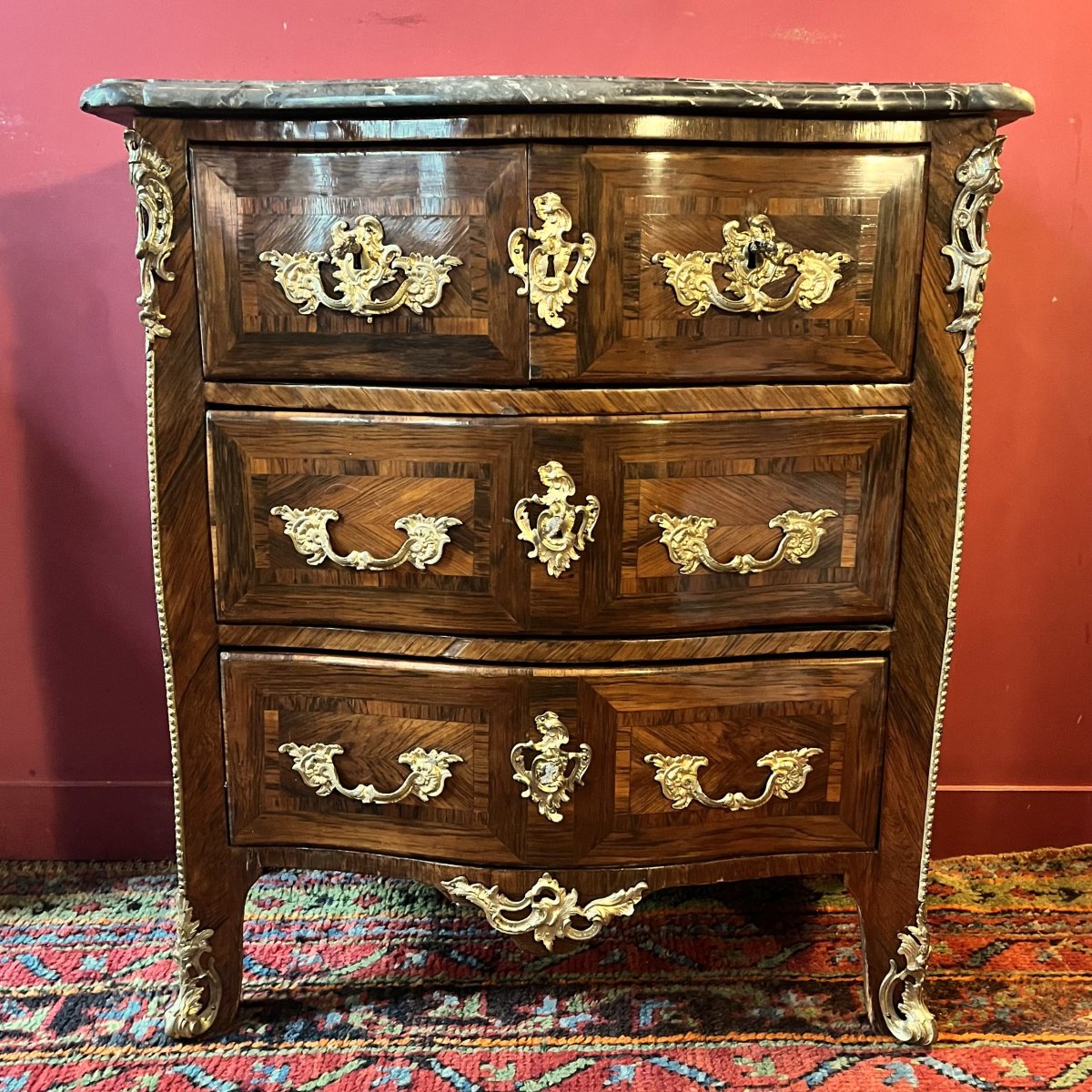 Stamped Ellaume, Small Louis XV Period Chest Of Drawers-photo-3