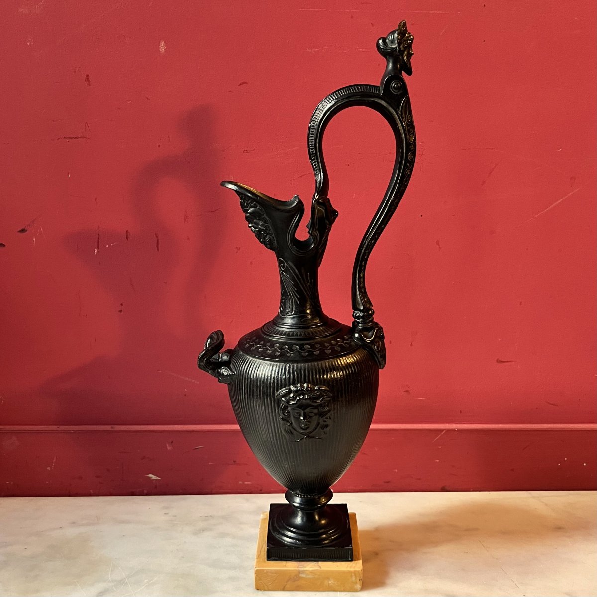 Pair Of Etruscan-style Ewers, Mid-19th Century-photo-3