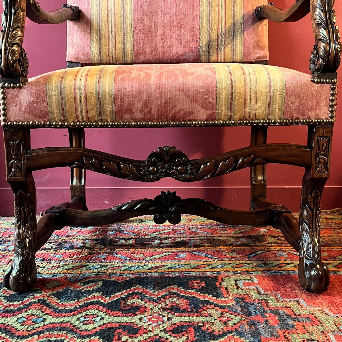 Fauteuil sculpté, époque Louis XIV-photo-4