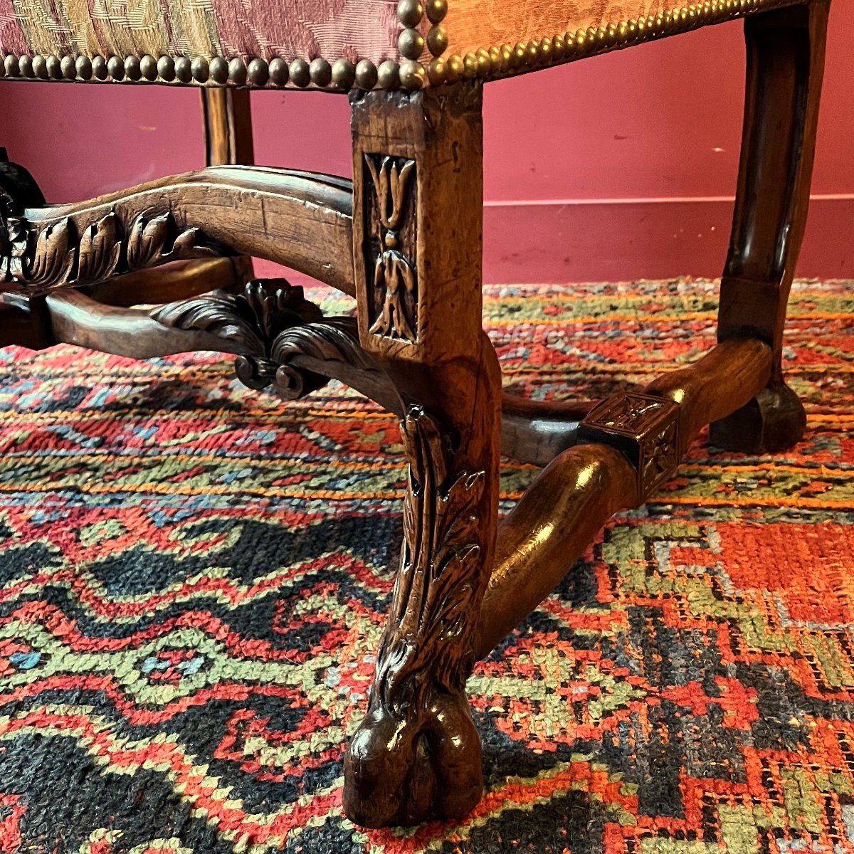 Fauteuil sculpté, époque Louis XIV-photo-6