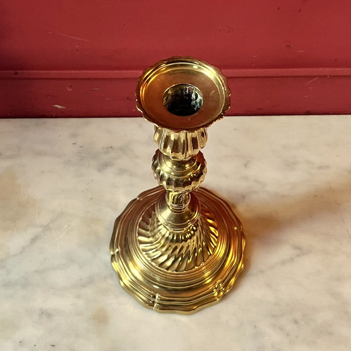 Bougeoirs à cannelures spiralées, fin époque Louis XV -photo-3