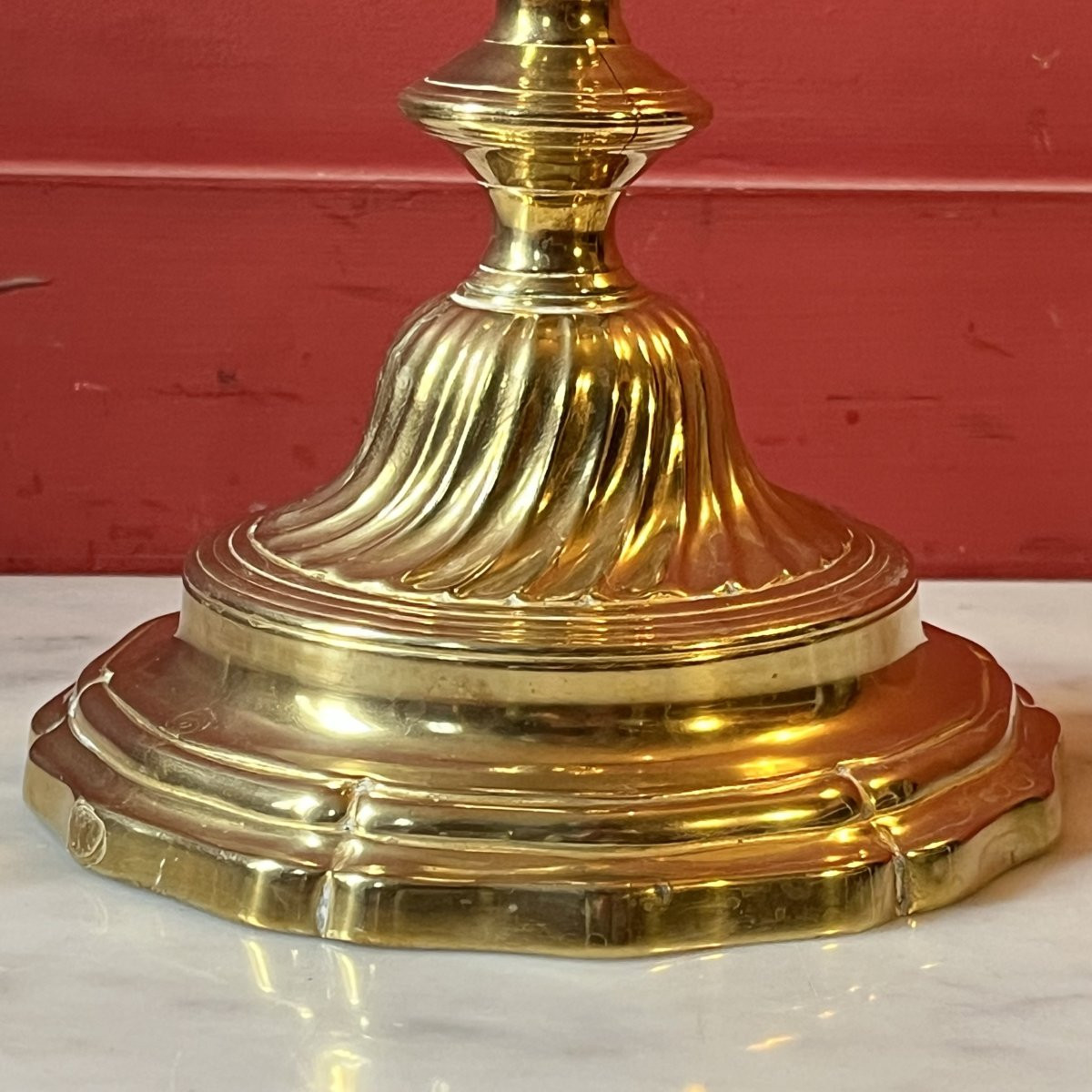 Bougeoirs à cannelures spiralées, fin époque Louis XV -photo-3