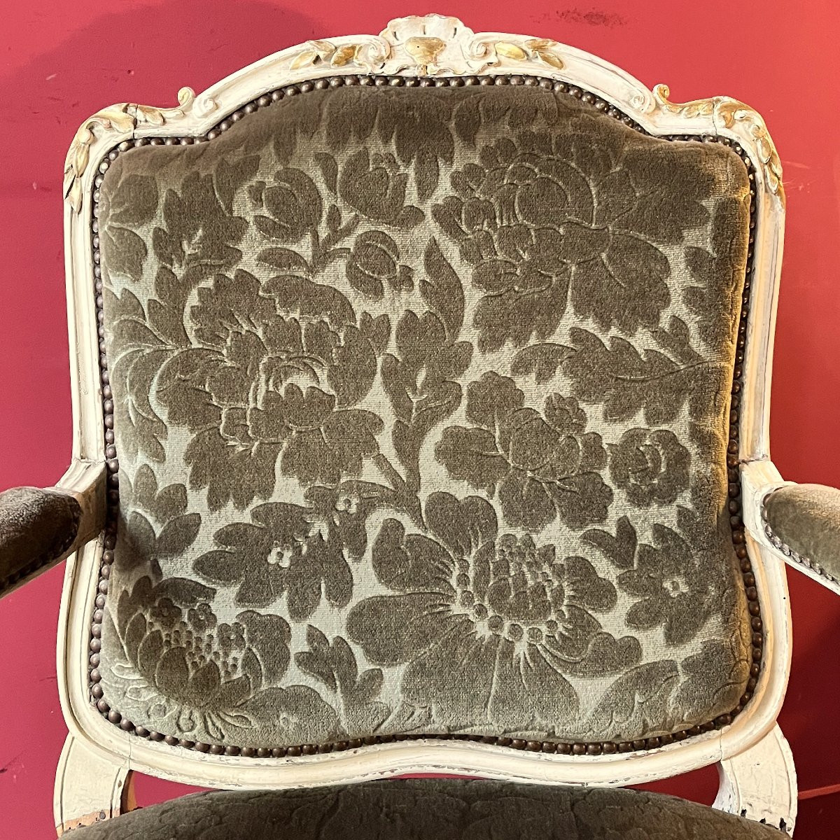 Large Carved Armchair, Louis XV Period-photo-1
