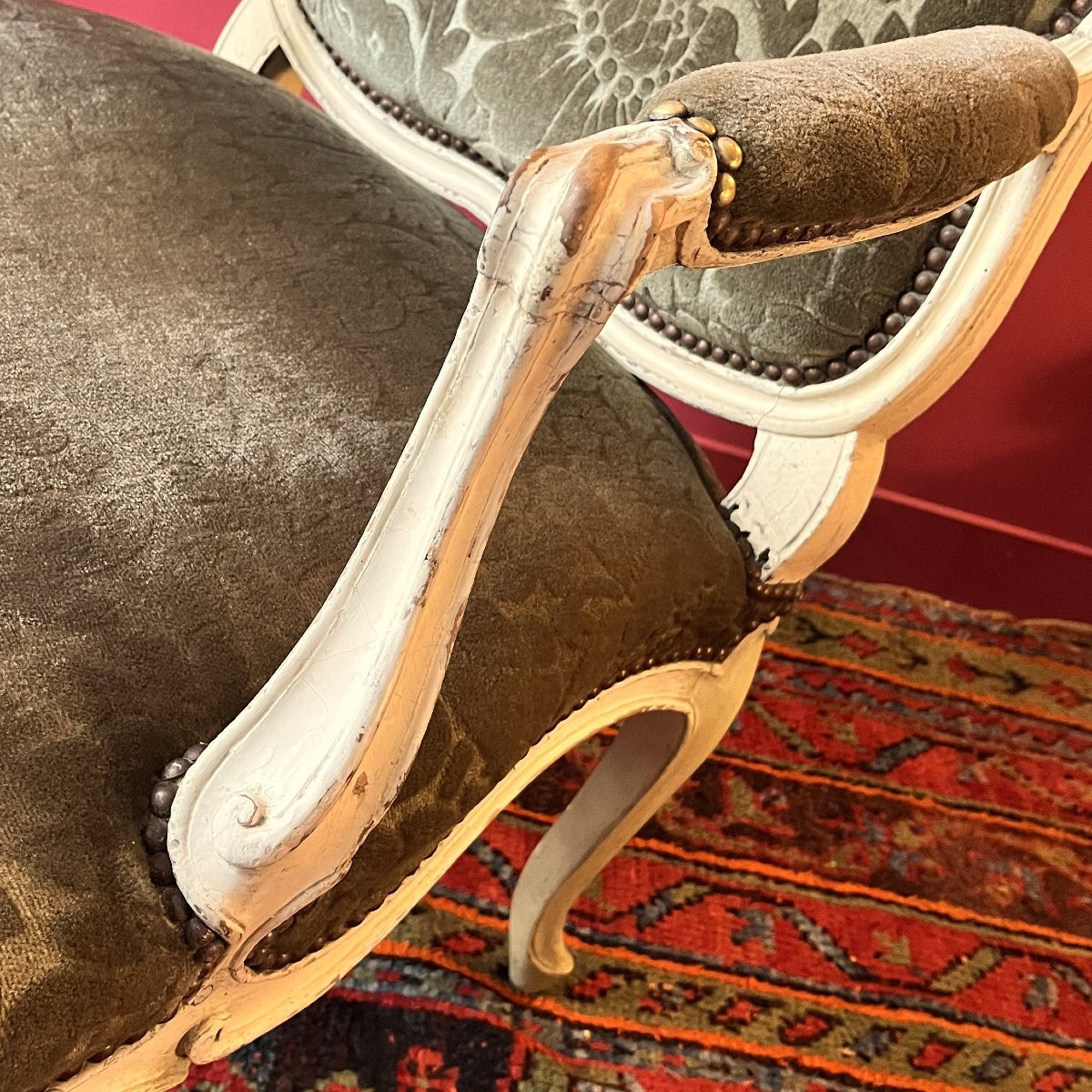 Large Carved Armchair, Louis XV Period-photo-2