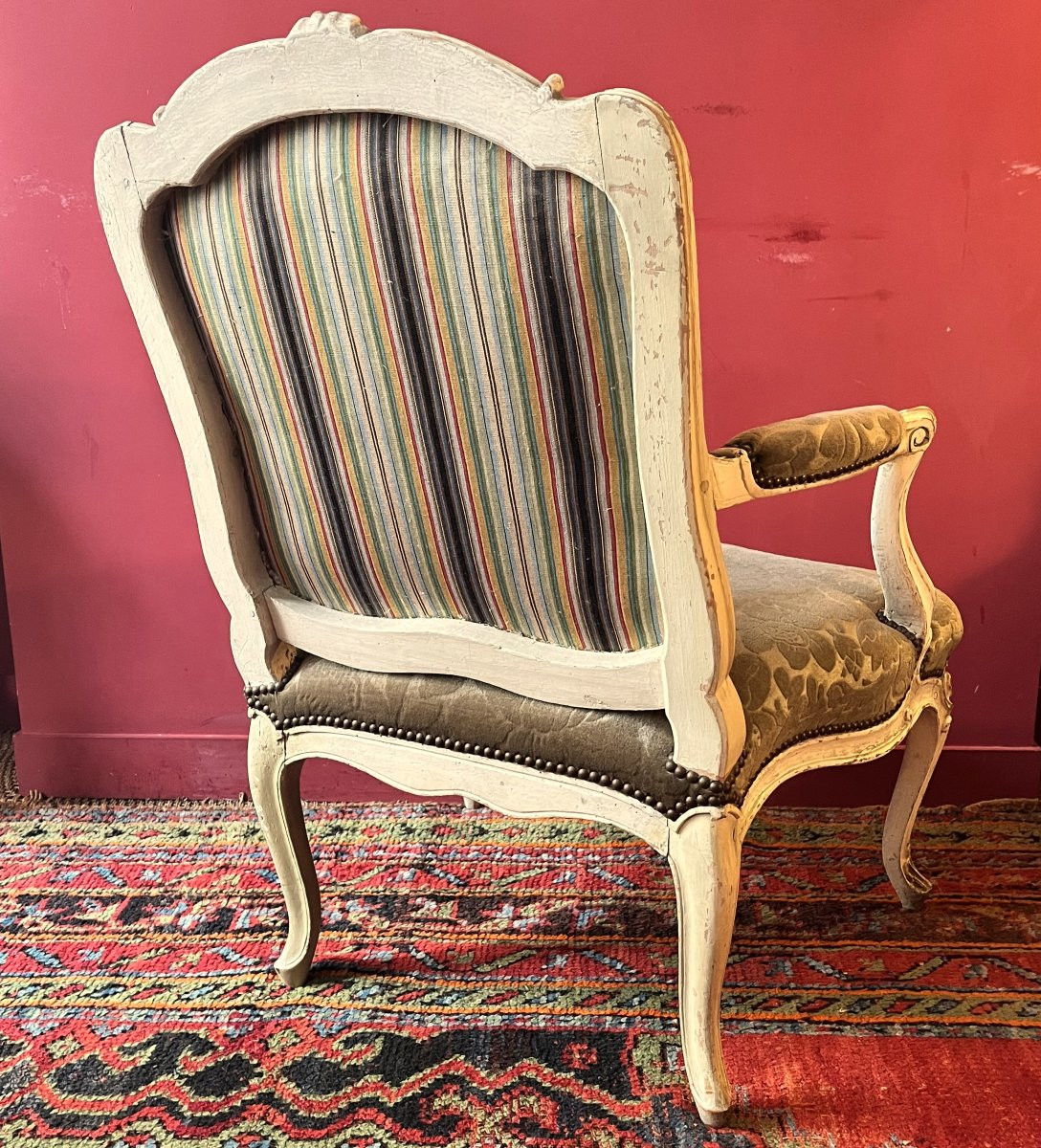 Large Carved Armchair, Louis XV Period-photo-6