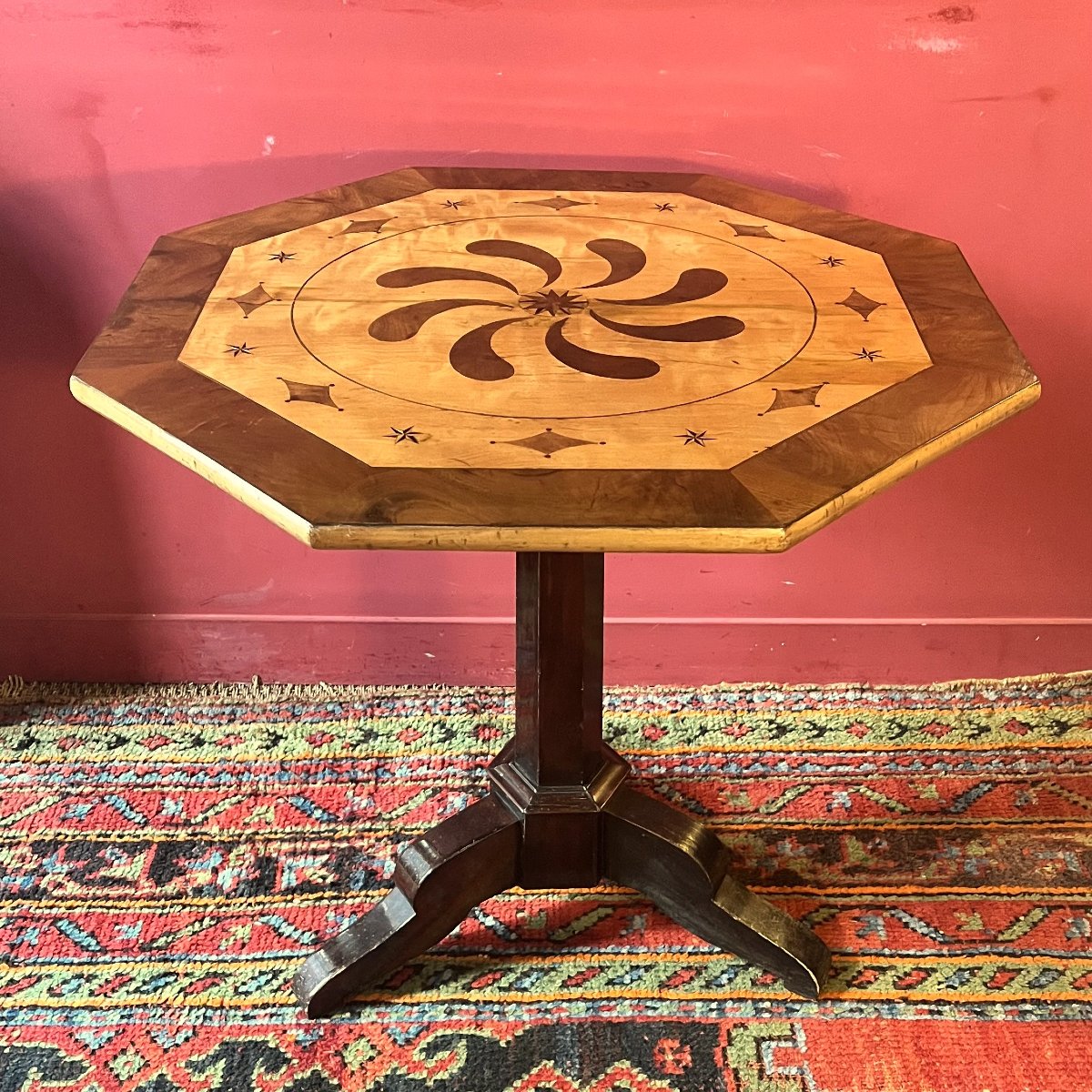 Guéridon marqueté, début XIXème siècle-photo-2