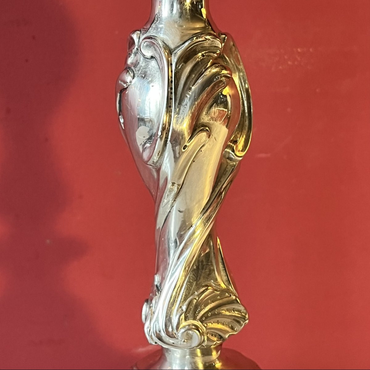 Pair Of Rocaille Candlesticks, Louis XV Period-photo-1