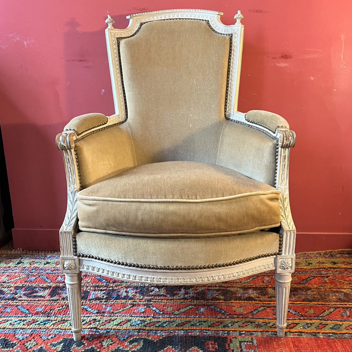 Paire de bergères sculptées, époque Louis XVI-photo-2