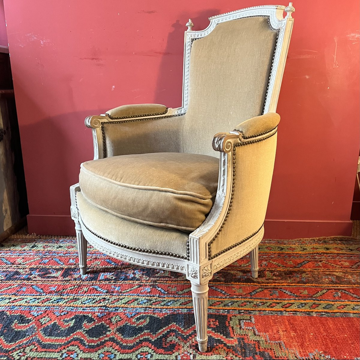 Paire de bergères sculptées, époque Louis XVI-photo-3