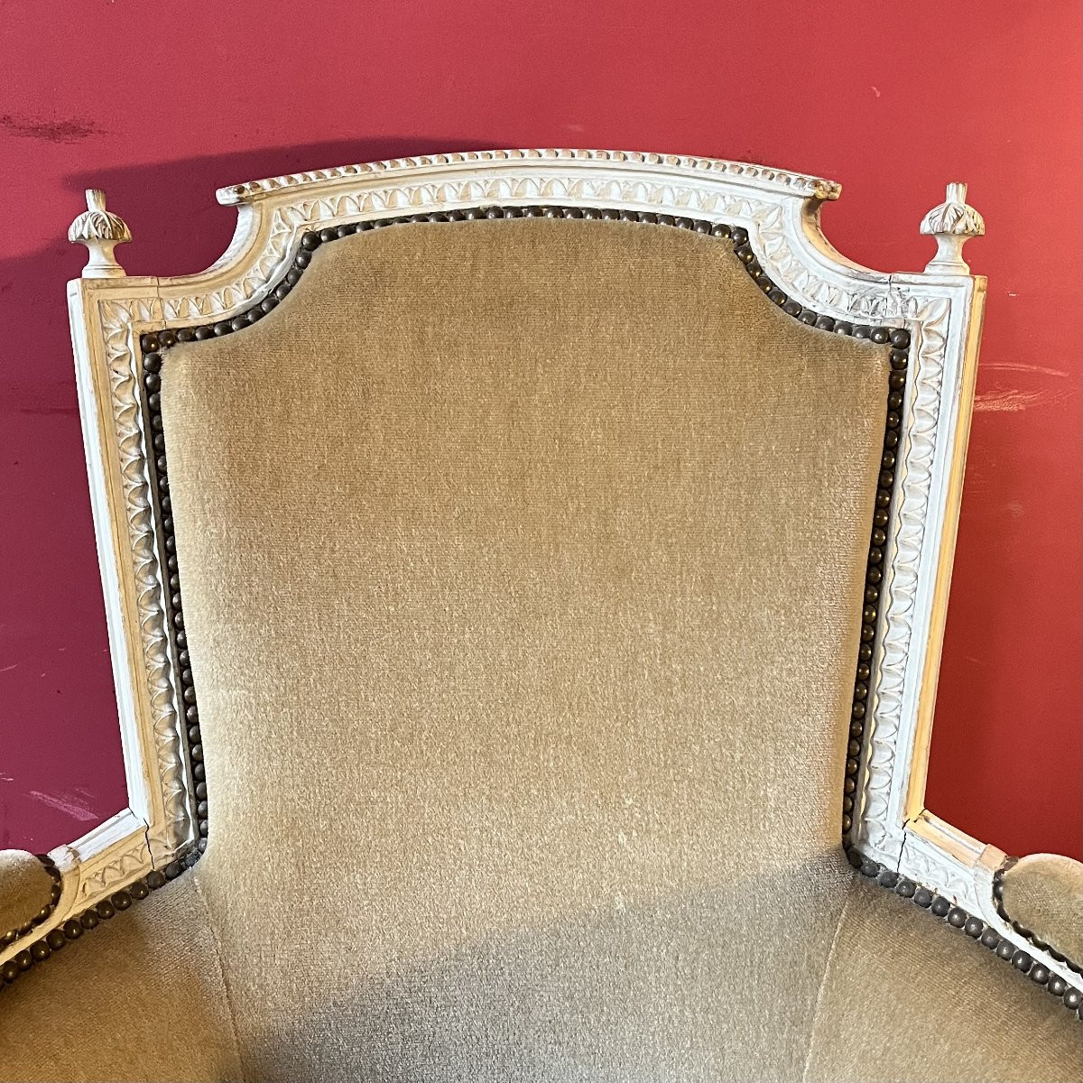 Paire de bergères sculptées, époque Louis XVI-photo-2