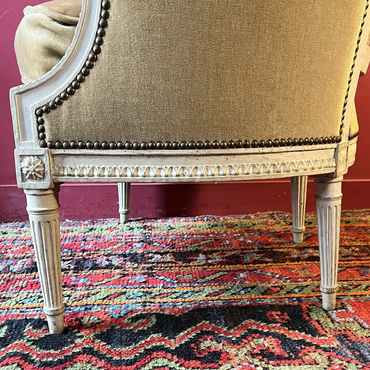 Paire de bergères sculptées, époque Louis XVI-photo-6