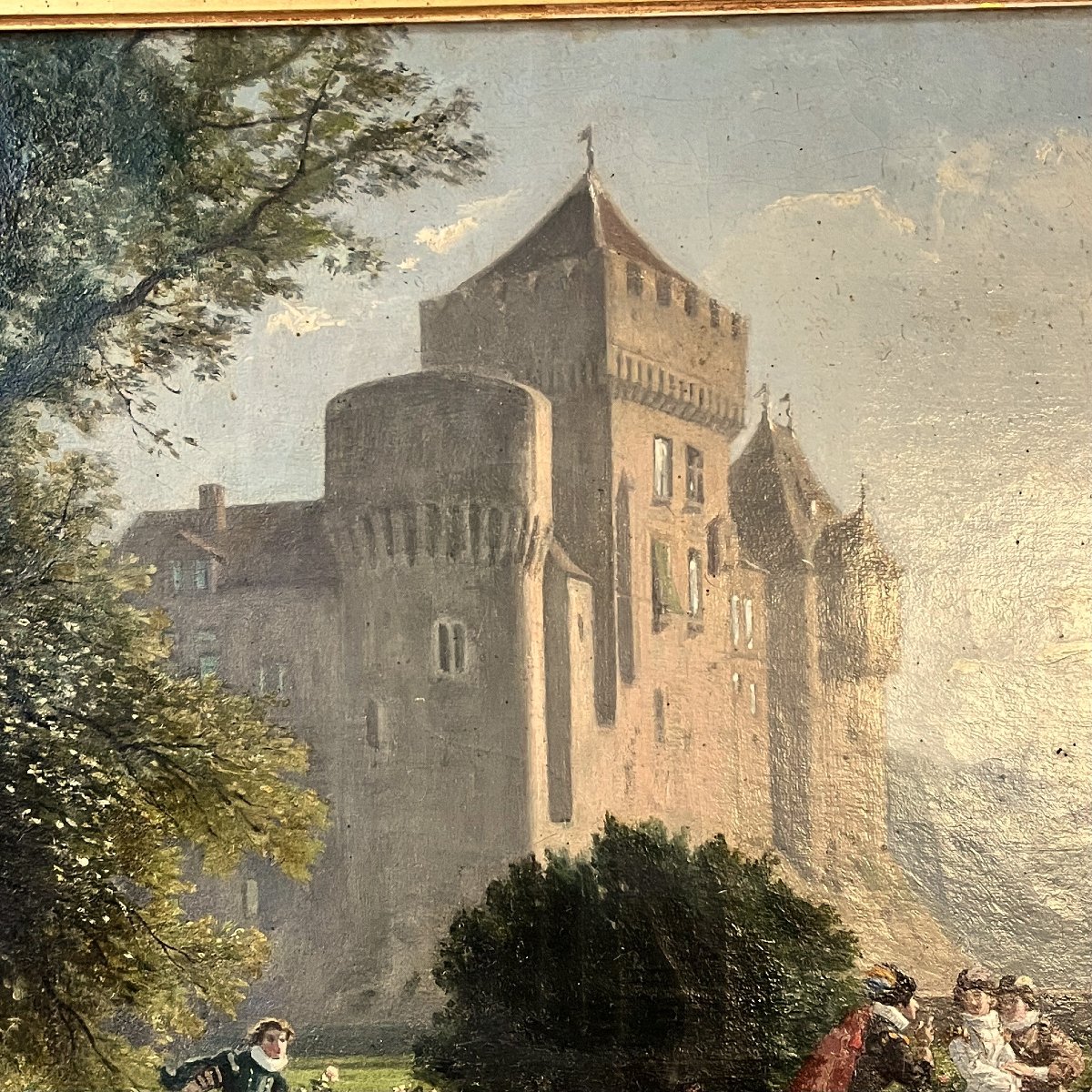 Scène galante Troubadour, milieu XIXème siècle-photo-4