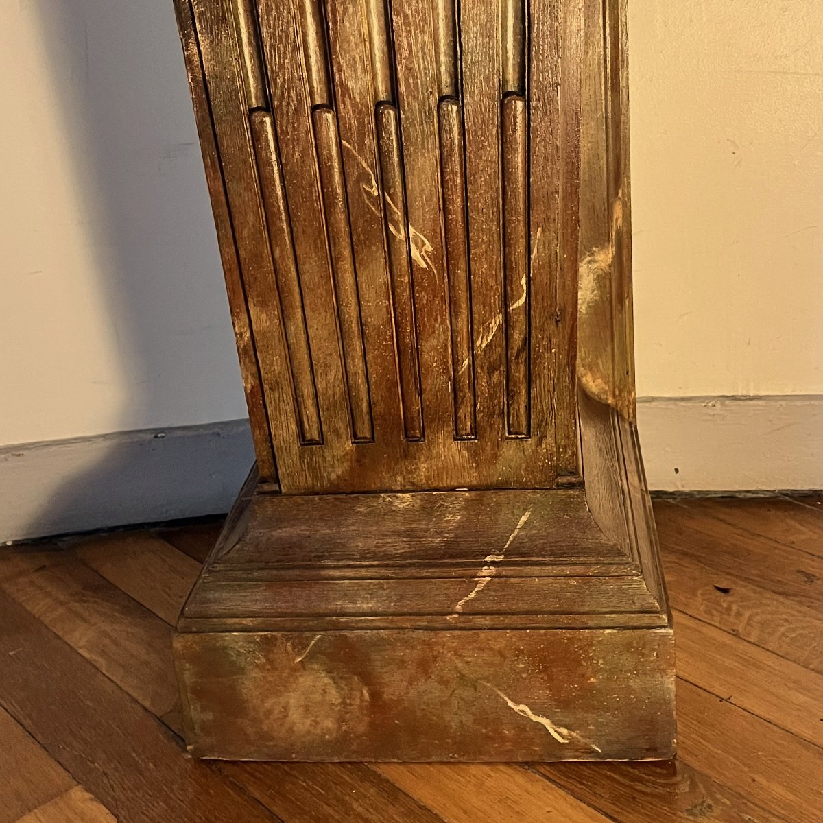 Important Louis XVI Trompe l'Oeil Pedestal Table-photo-2