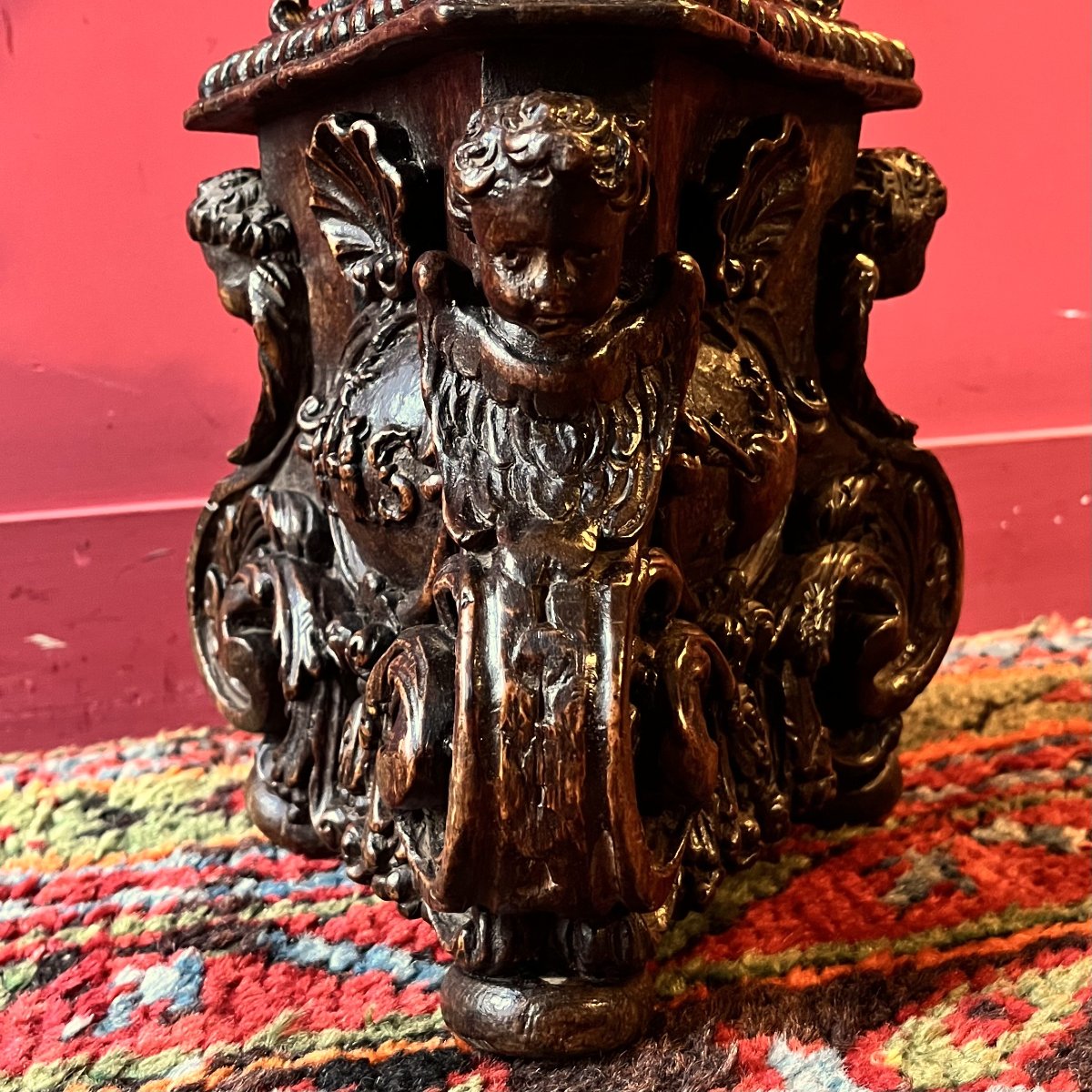 Important Carved Candlestick, Louis XIV Period-photo-4