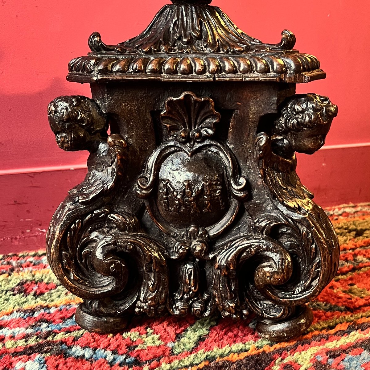Important Carved Candlestick, Louis XIV Period-photo-6