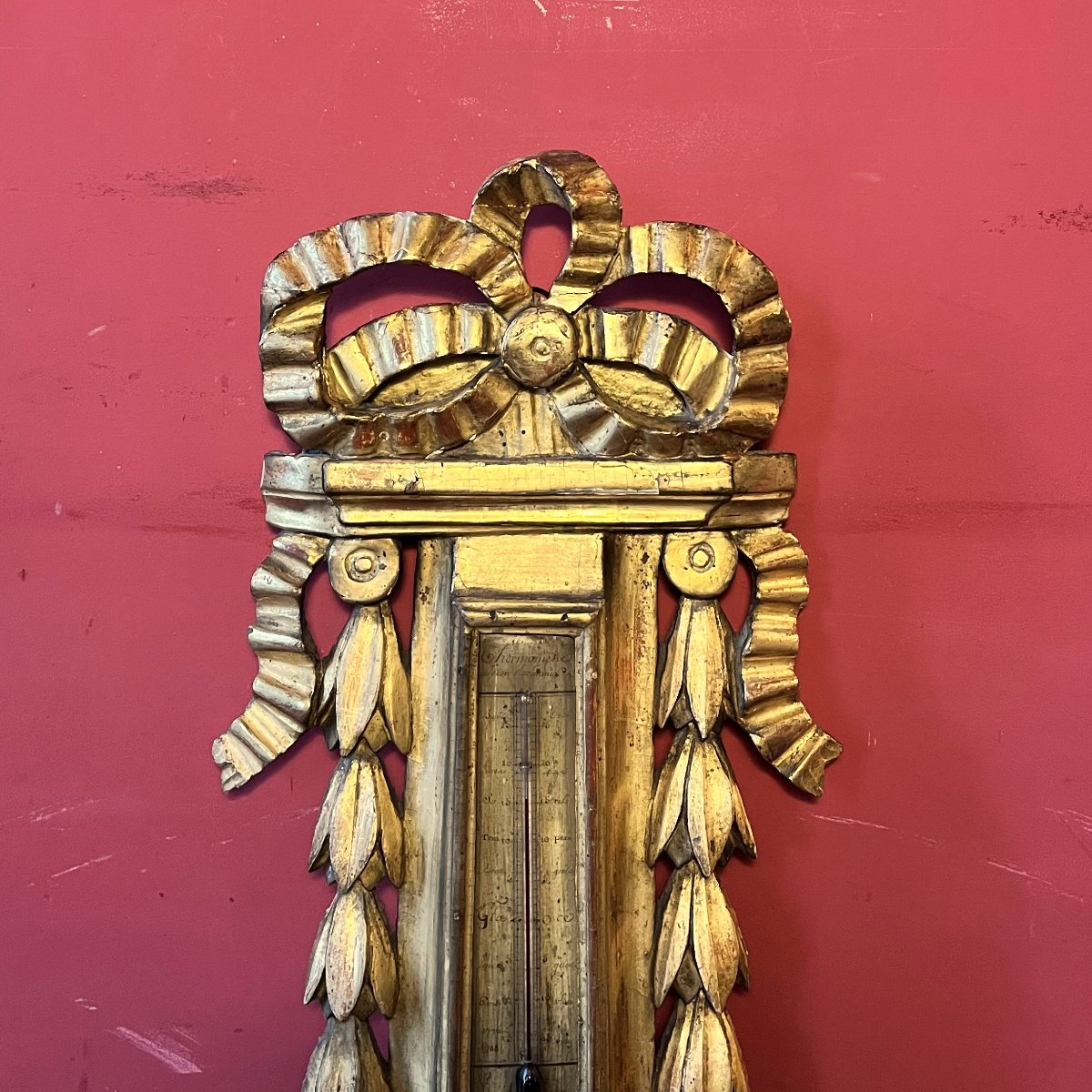 Baromètre thermomètre, époque Louis XVI-photo-2