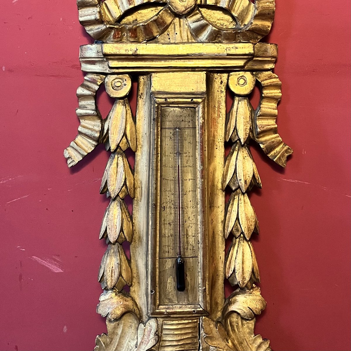 Baromètre thermomètre, époque Louis XVI-photo-3
