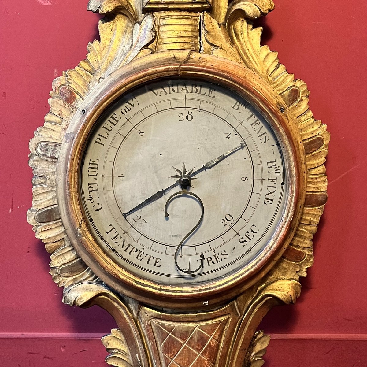 Baromètre thermomètre, époque Louis XVI-photo-4