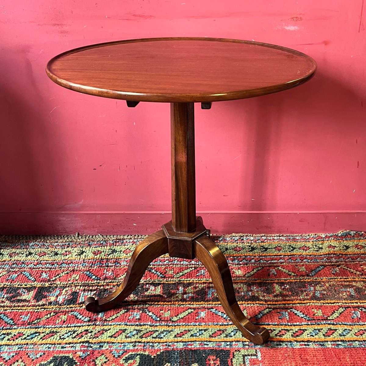 Guéridon acajou estampillé, époque Louis XVI-photo-2