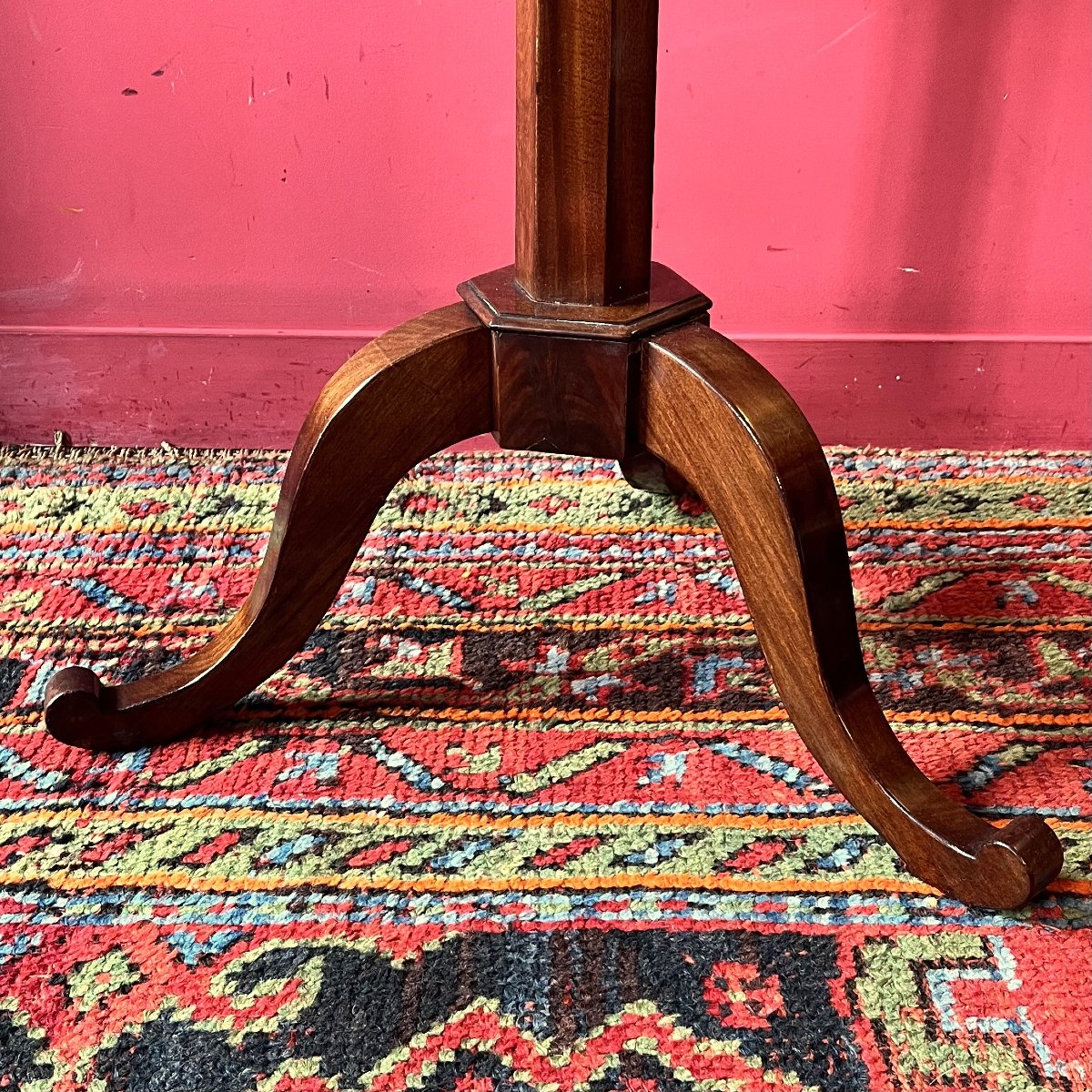 Guéridon acajou estampillé, époque Louis XVI-photo-1