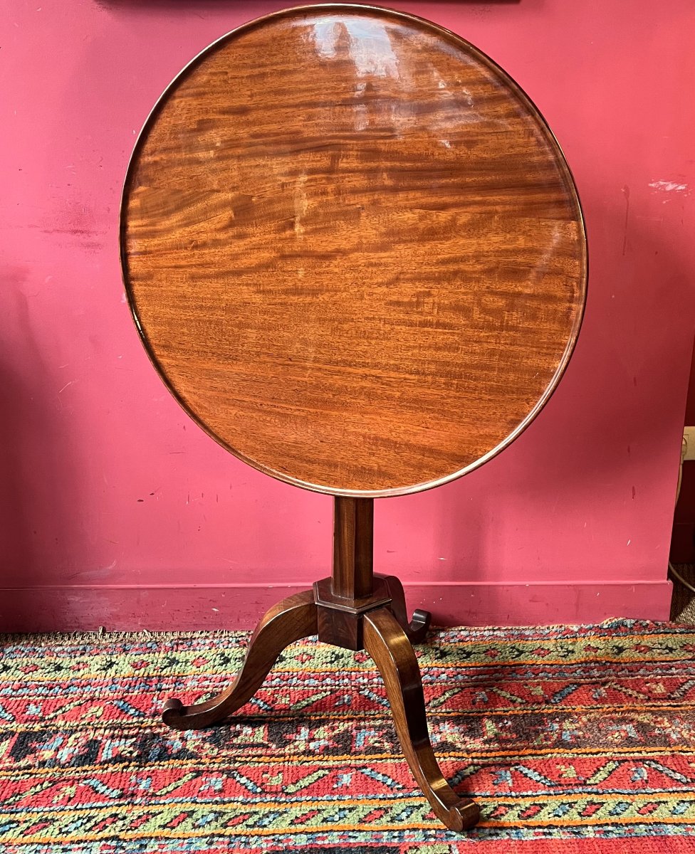 Guéridon acajou estampillé, époque Louis XVI-photo-2