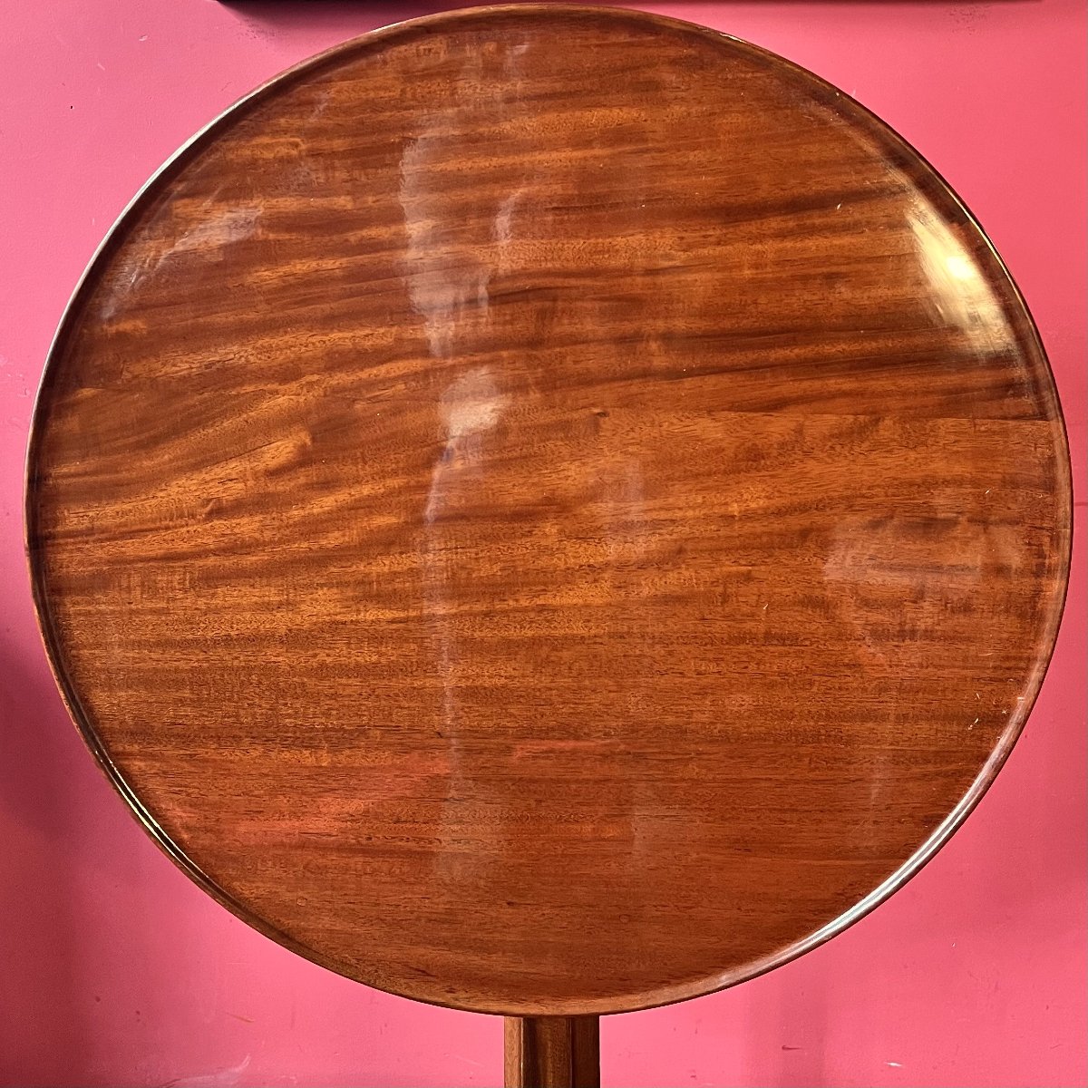 Guéridon acajou estampillé, époque Louis XVI-photo-3