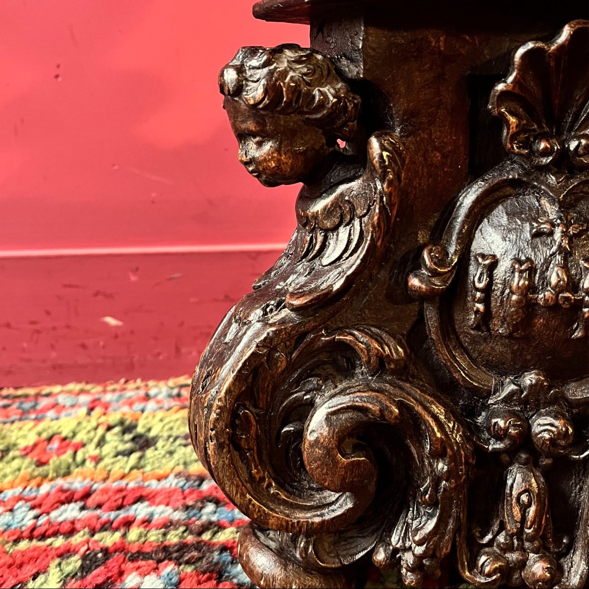 Pique-cierge richement sculpté, époque Louis XIV-photo-6