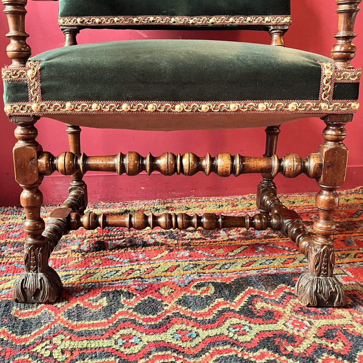 Louis XIV Period Carved Armchair-photo-5
