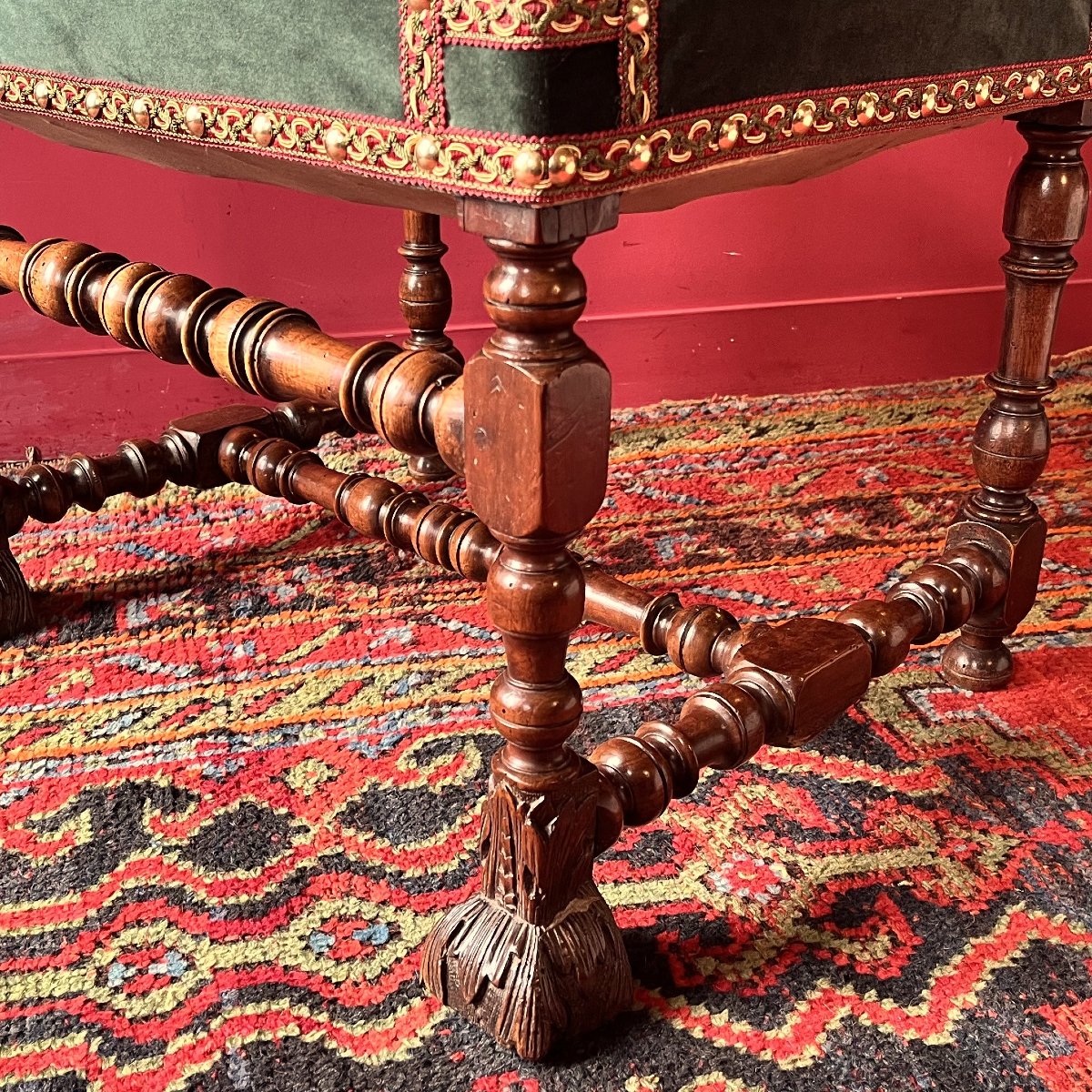 Louis XIV Period Carved Armchair-photo-6