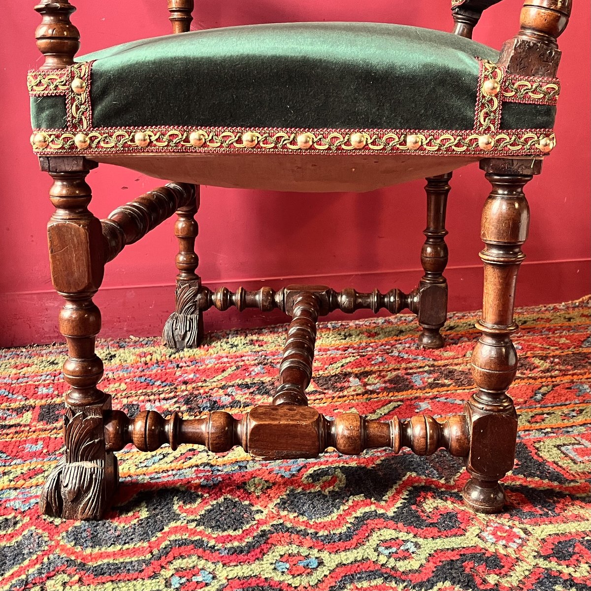 Louis XIV Period Carved Armchair-photo-7