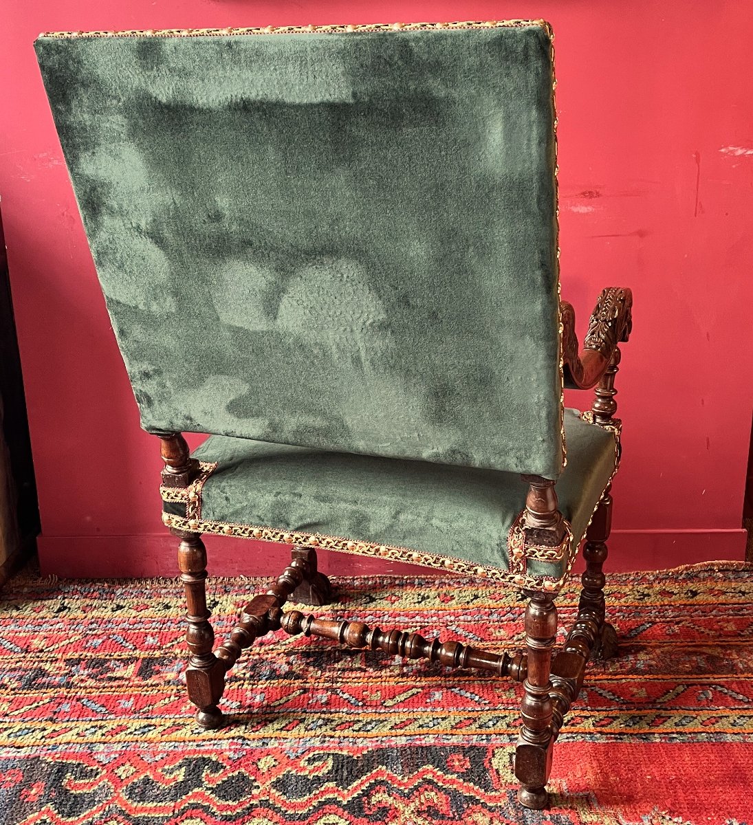Louis XIV Period Carved Armchair-photo-8