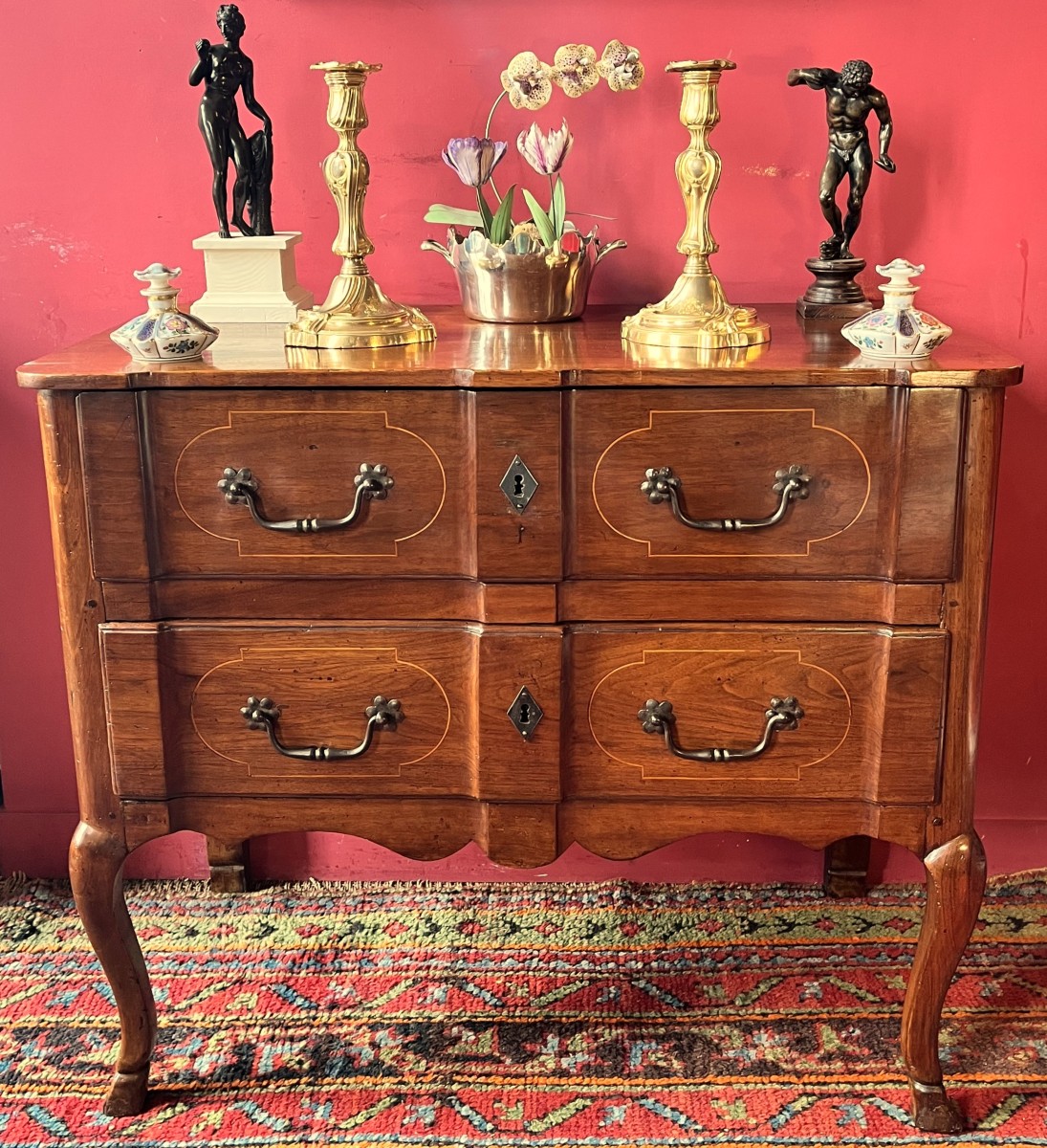 Small Provencal Crossbow Chest Of Drawers, 18th Century