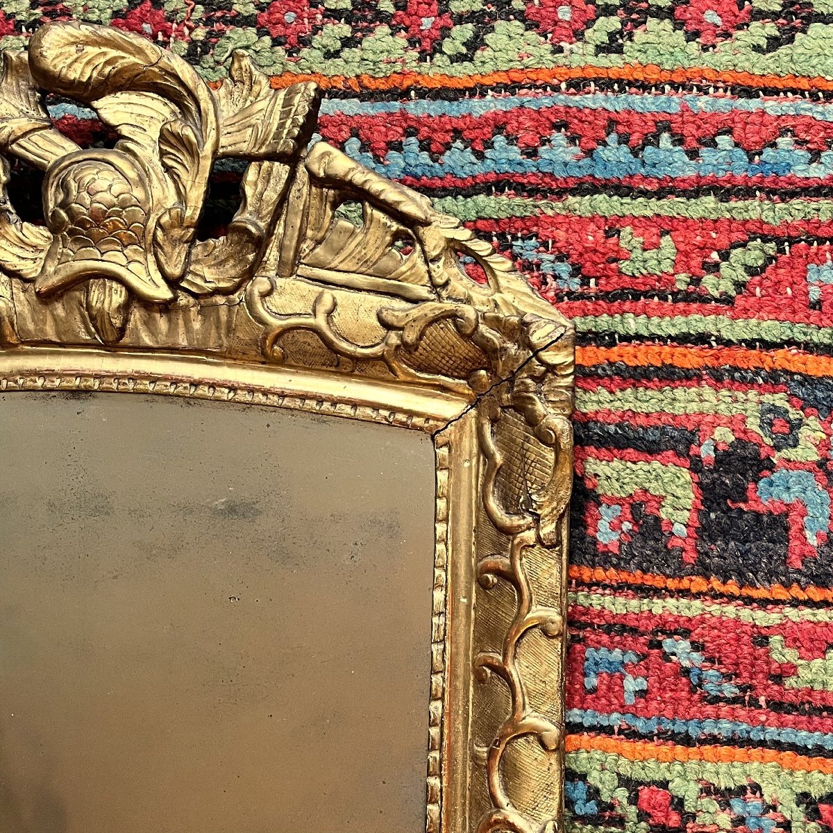 Miroir au casque antique, époque Régence-photo-4