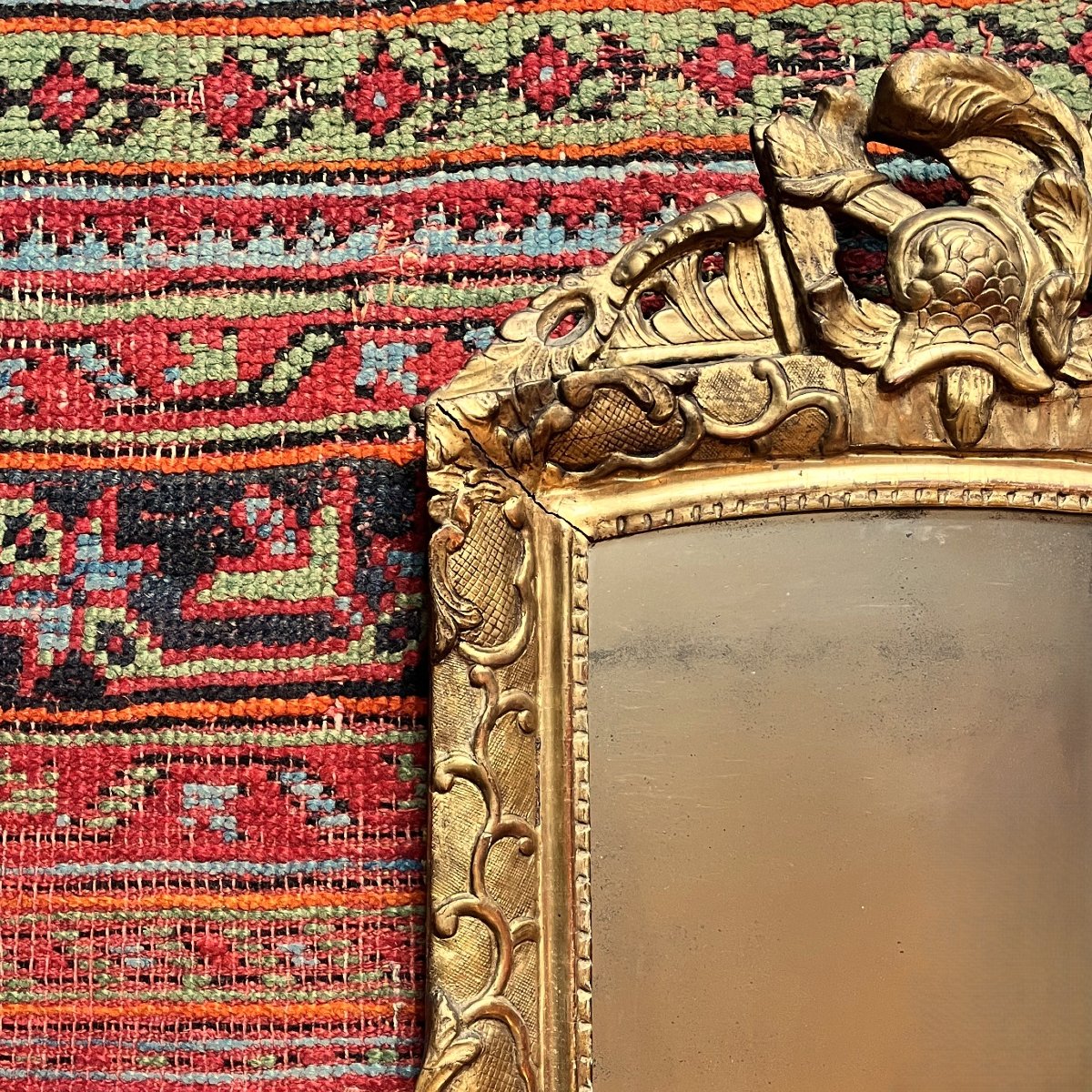 Miroir au casque antique, époque Régence-photo-3
