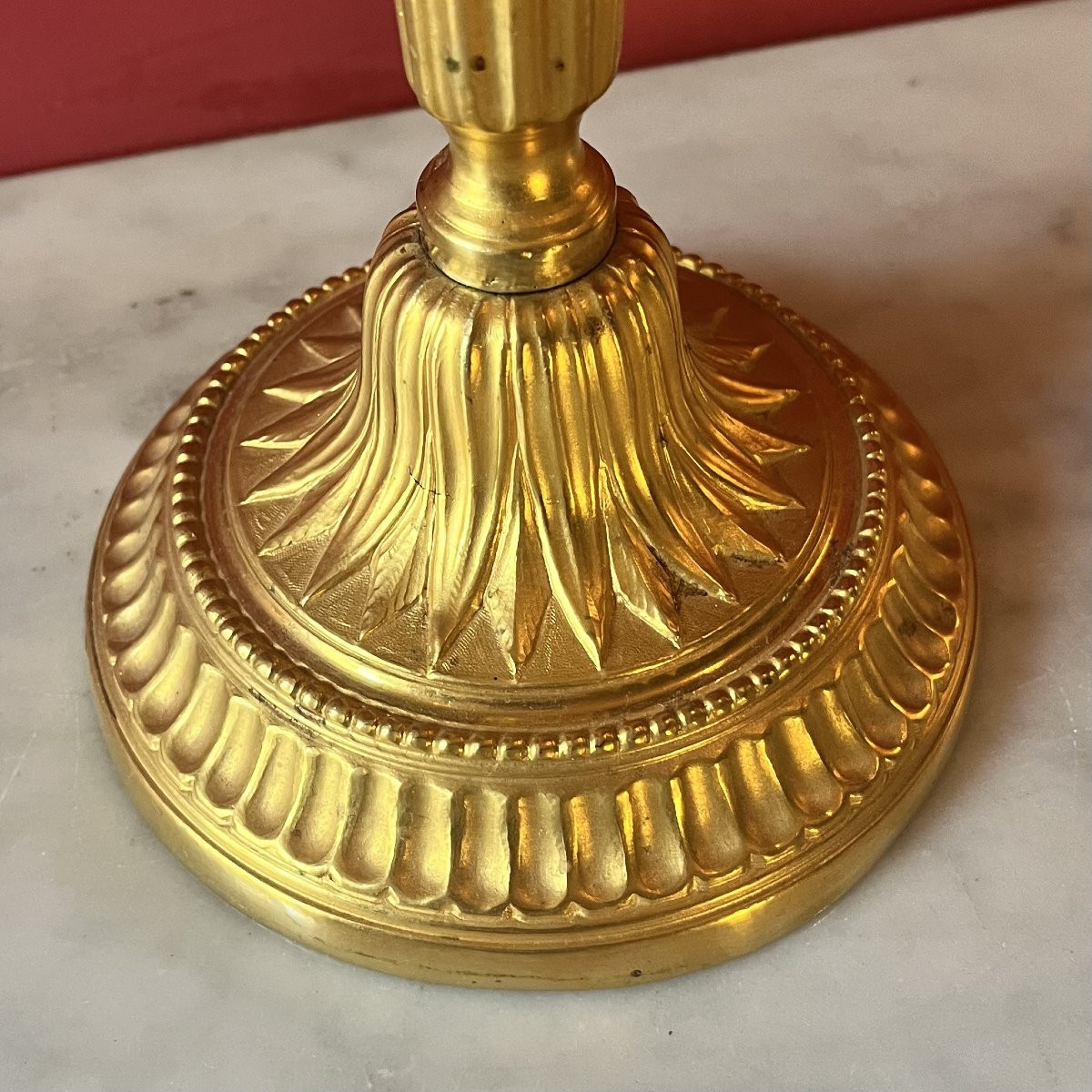 Rare suite de quatre bougeoirs, époque Louis XVI-photo-3