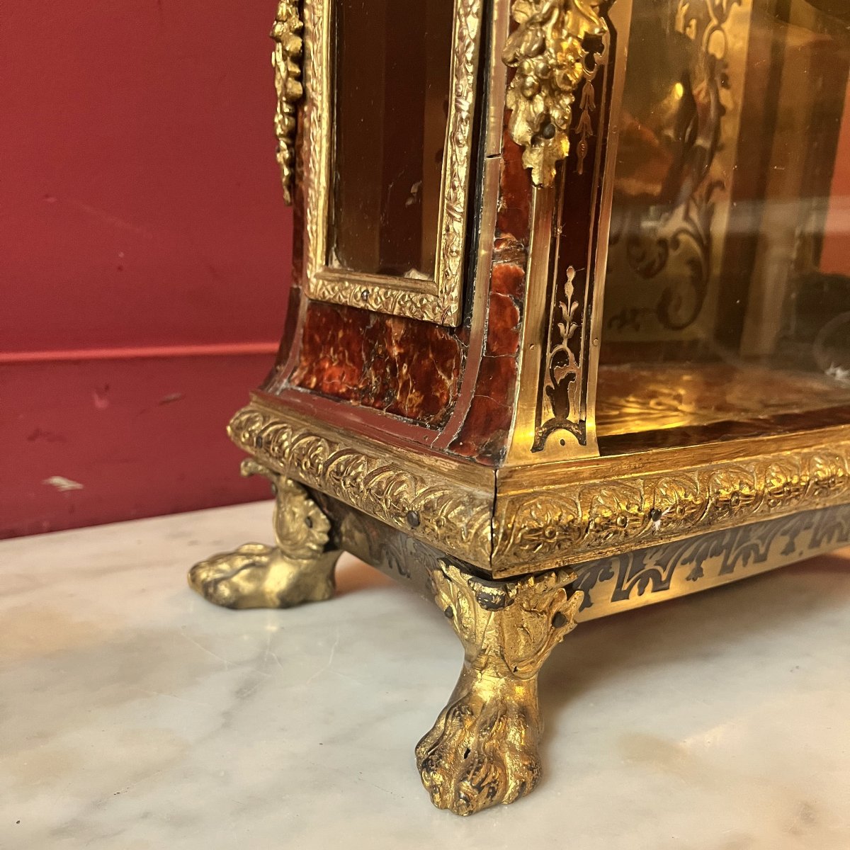 Boulle Marquetry Mantel Clock, Louis XIV Period-photo-4