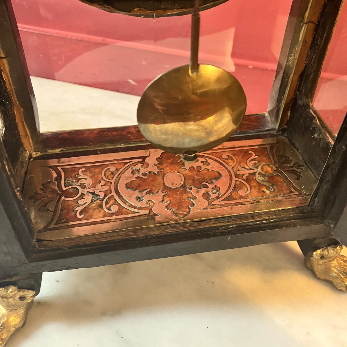 Boulle Marquetry Mantel Clock, Louis XIV Period-photo-8