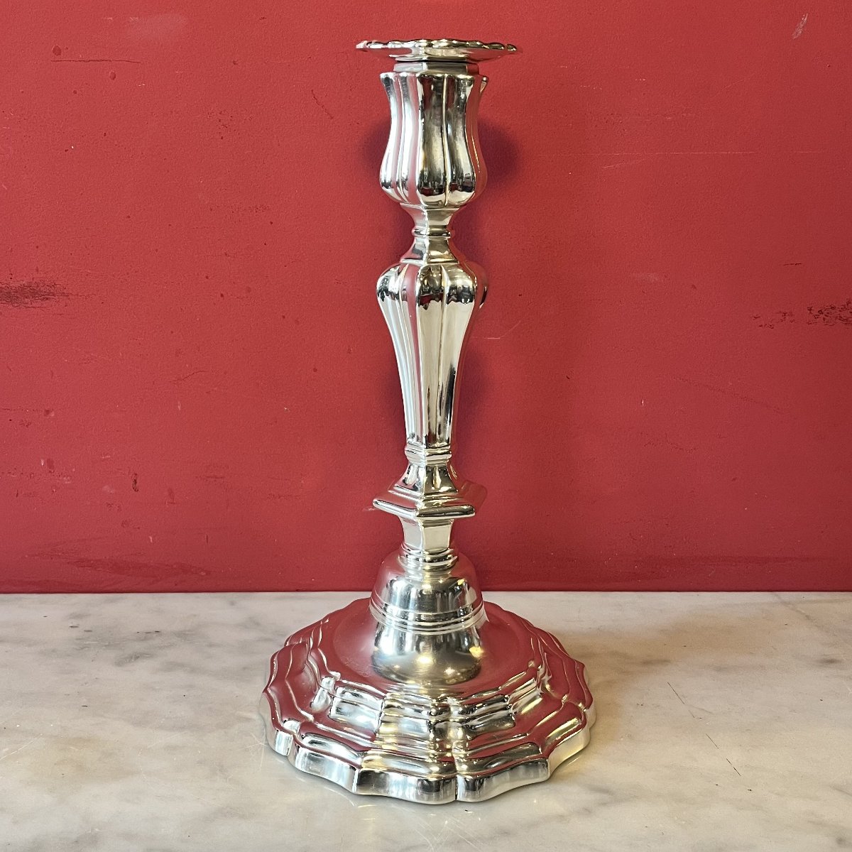 Pair Of Torches With Crowned "c", Louis XV Period-photo-2
