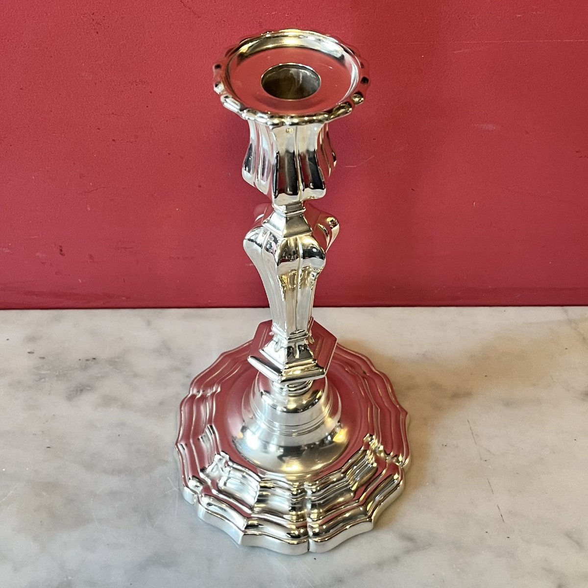 Pair Of Torches With Crowned "c", Louis XV Period-photo-3