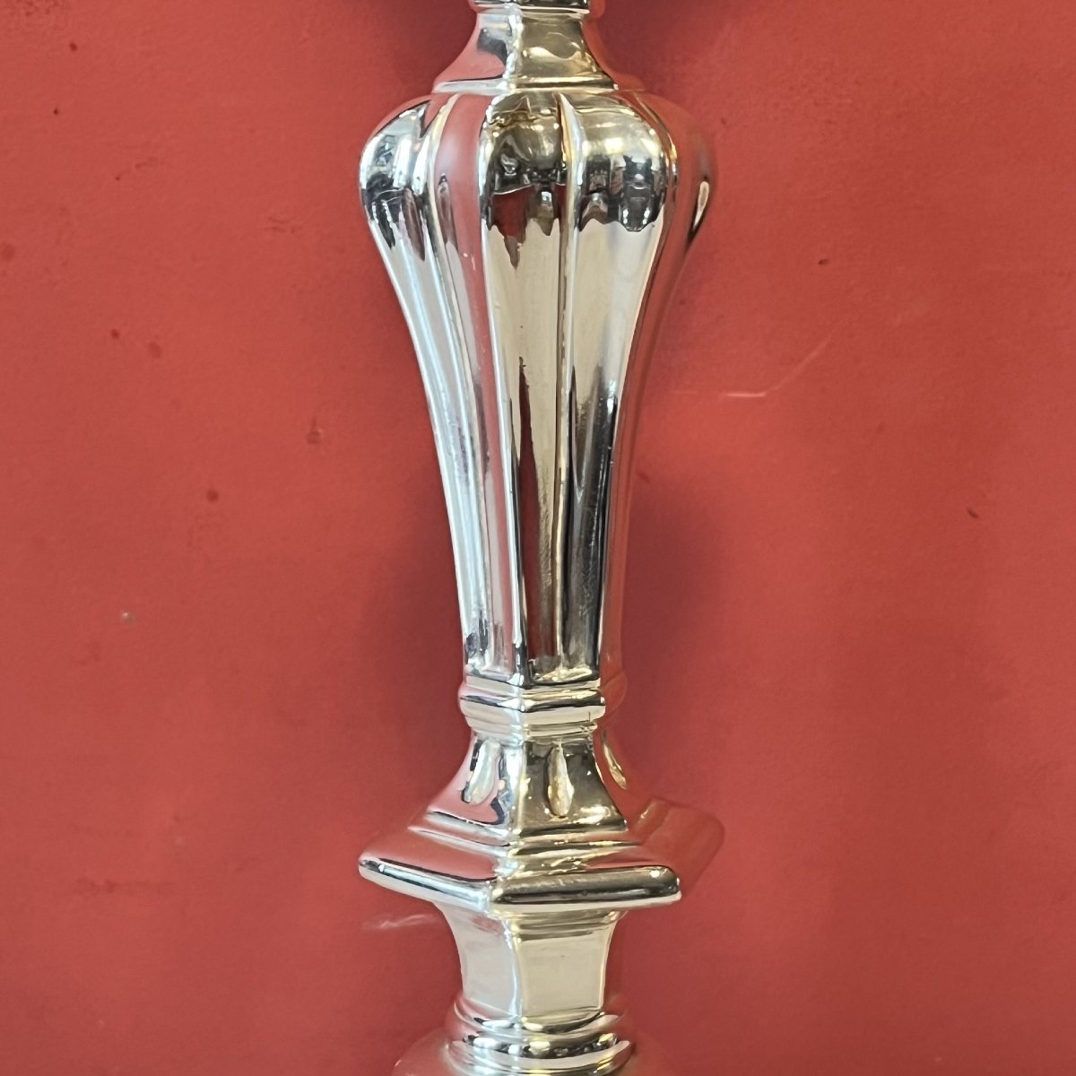 Pair Of Torches With Crowned "c", Louis XV Period-photo-1