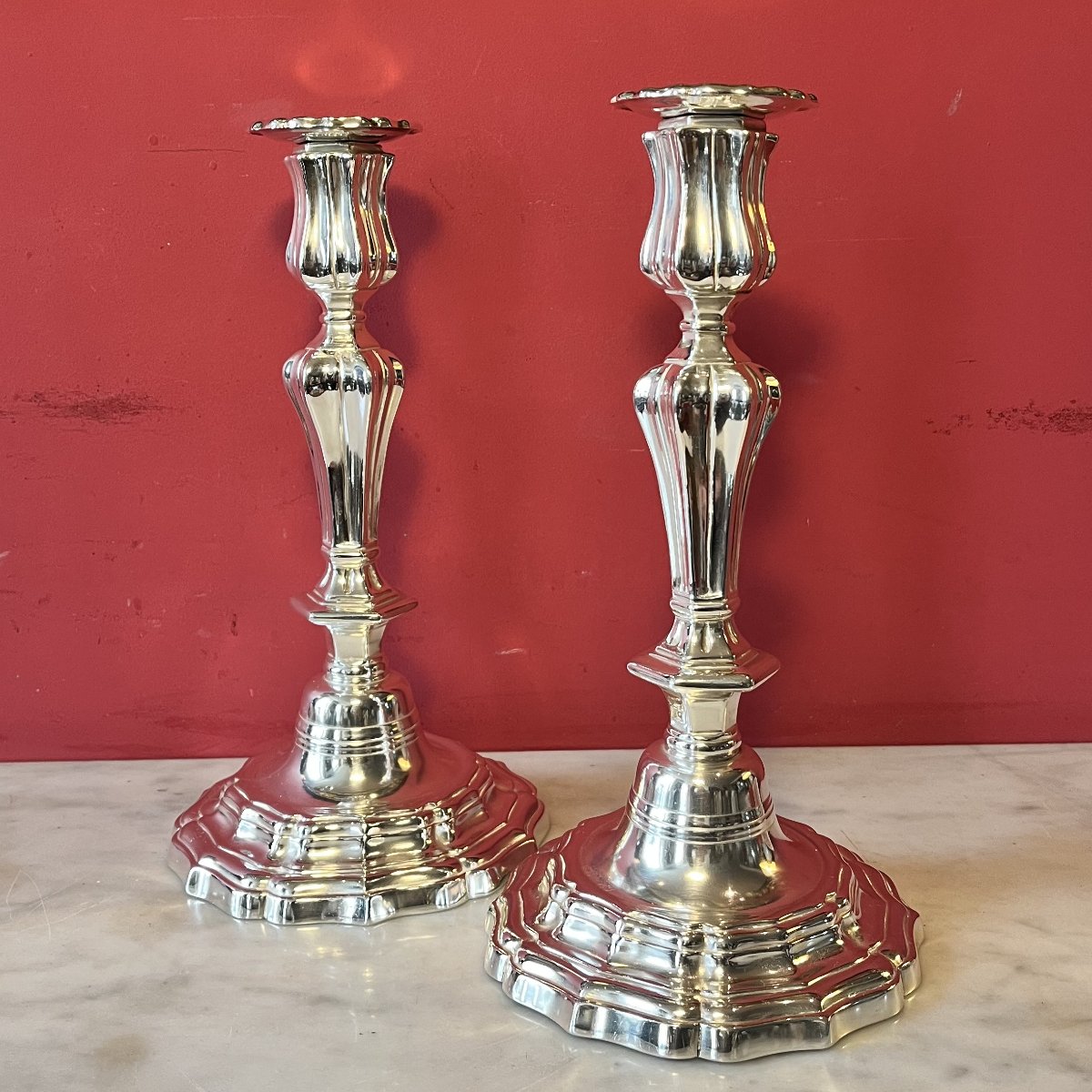 Pair Of Torches With Crowned "c", Louis XV Period