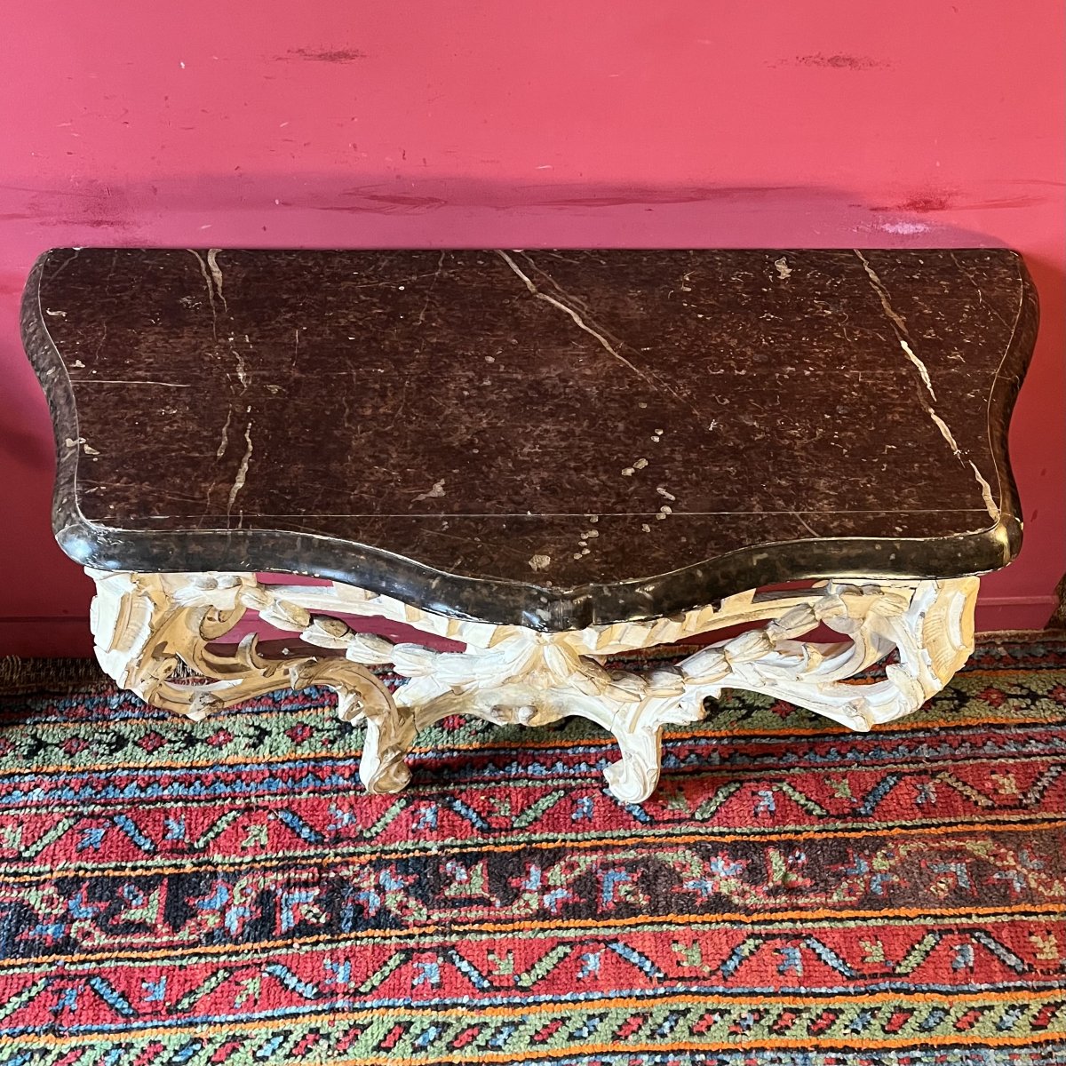 Console sculptée et laquée, fin époque Louis XV-photo-4