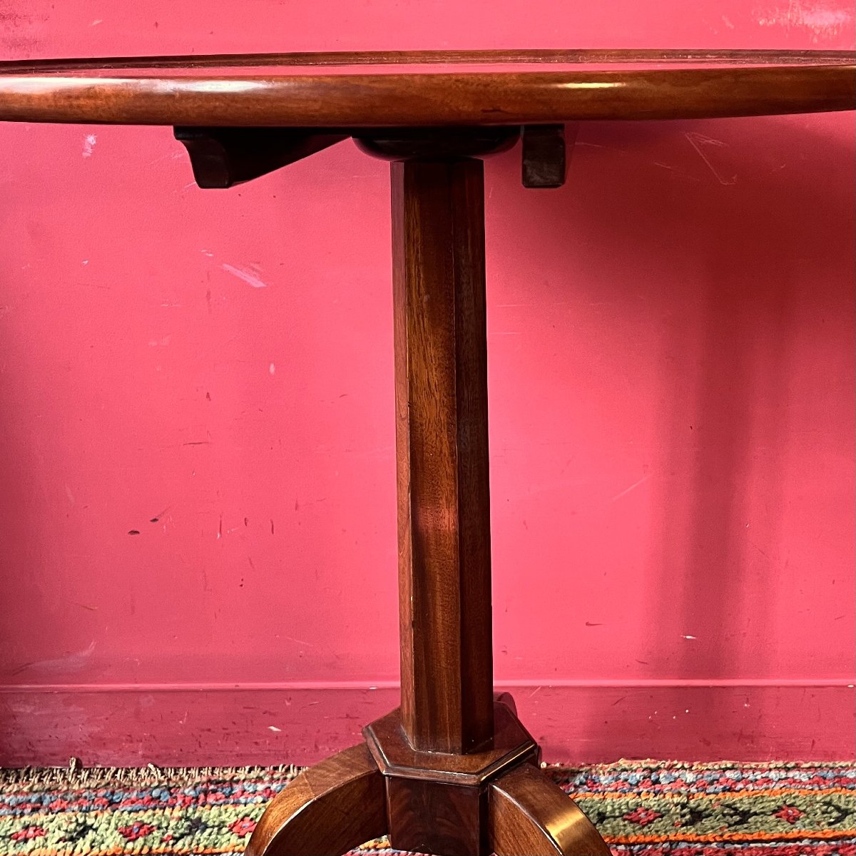 Stamped Mahogany Pedestal Table, Louis XVI Period-photo-4