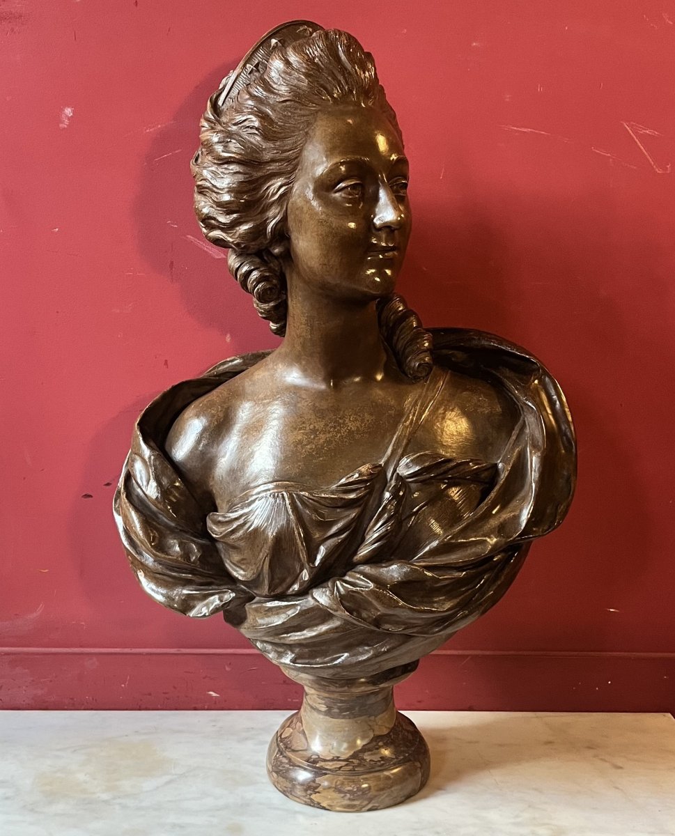 Large Terracotta Bust Of A Young Woman, 19th Century