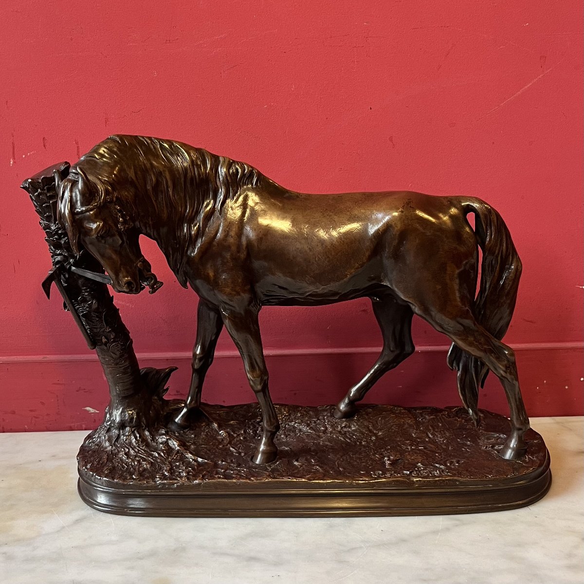 P.j. Mène, Horse By A Palm Tree, 19th Century
