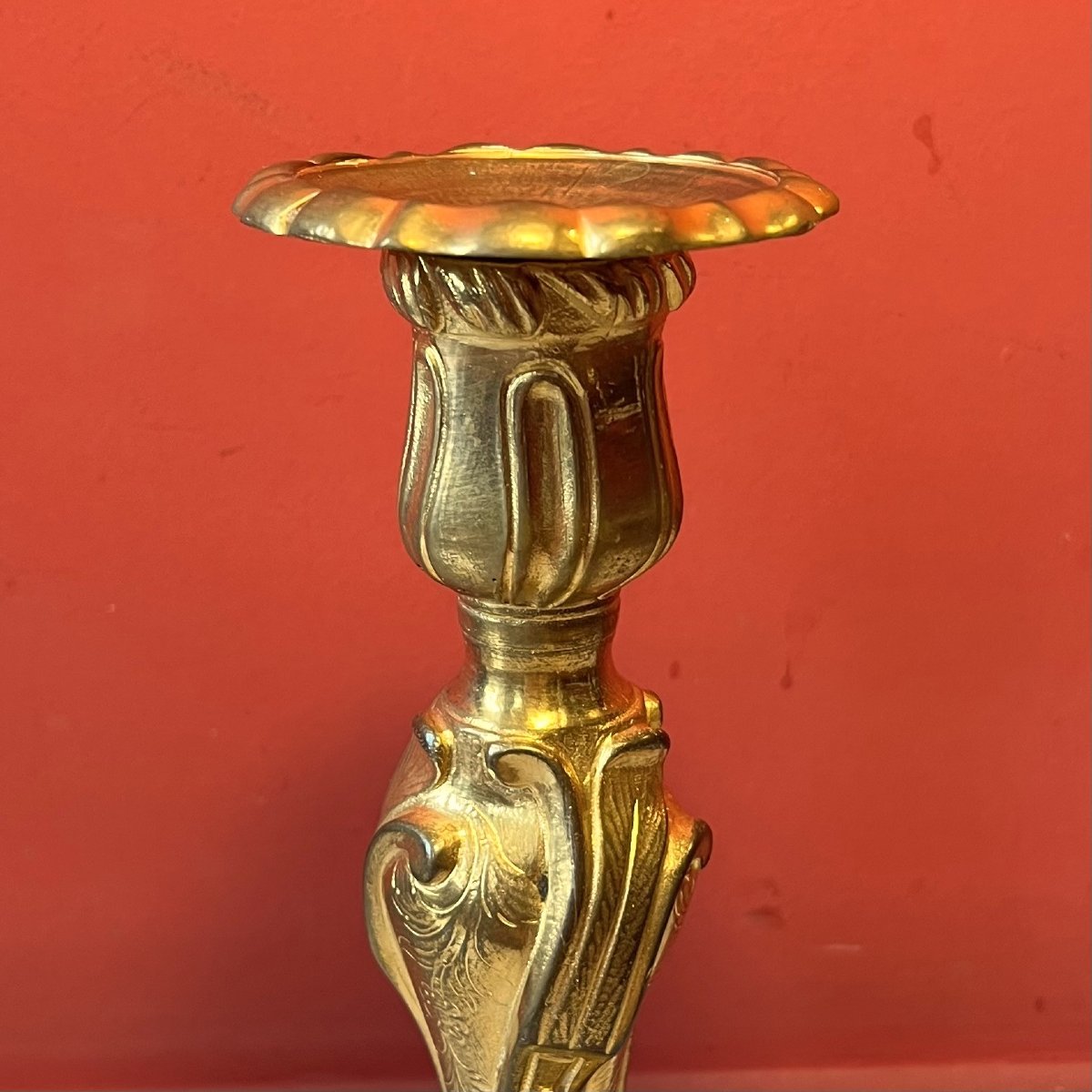 Pair Of Rocaille Candlesticks, Louis XV Period-photo-4