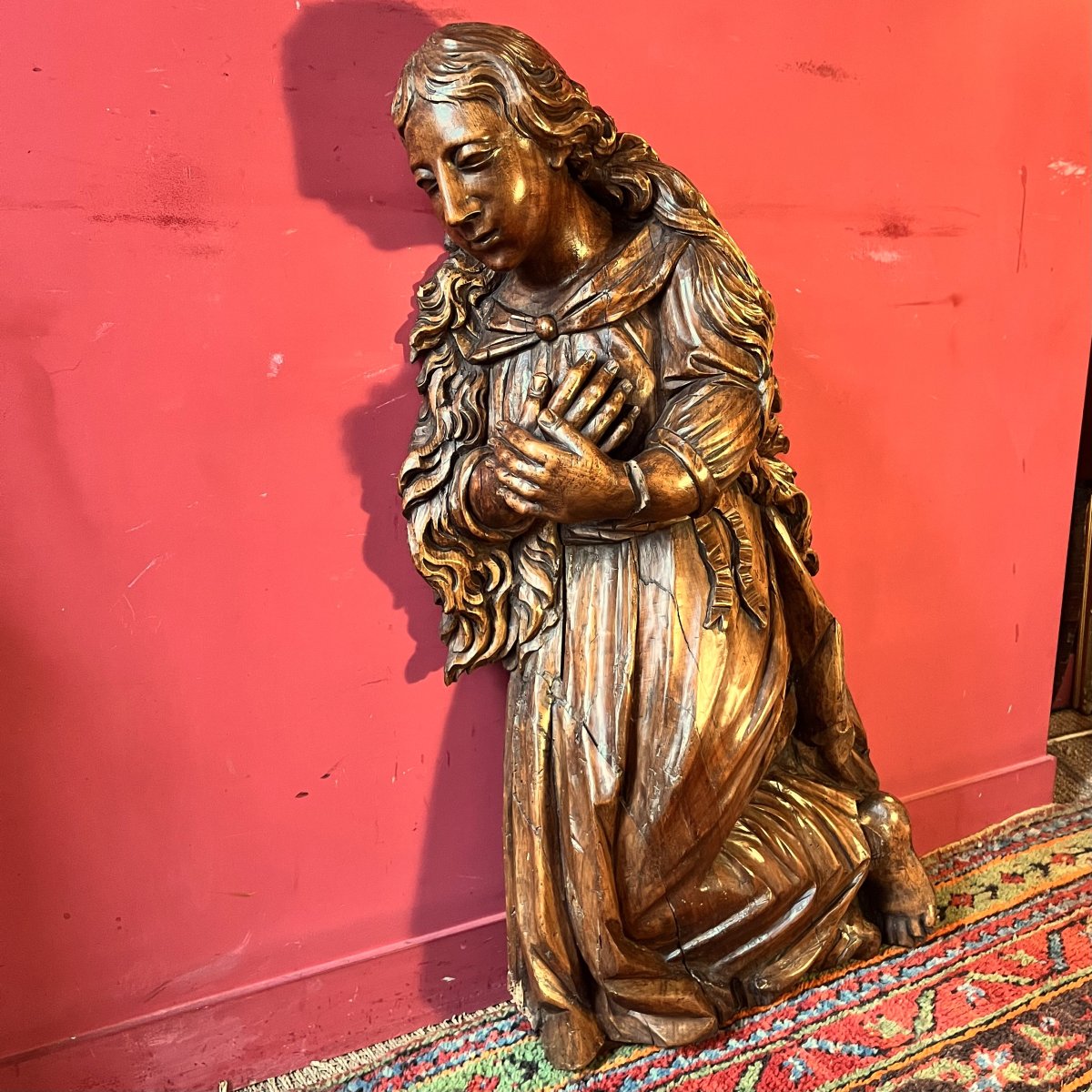 Marie-Madeleine, grande sculpture, XVIIème siècle (94 cm)-photo-2