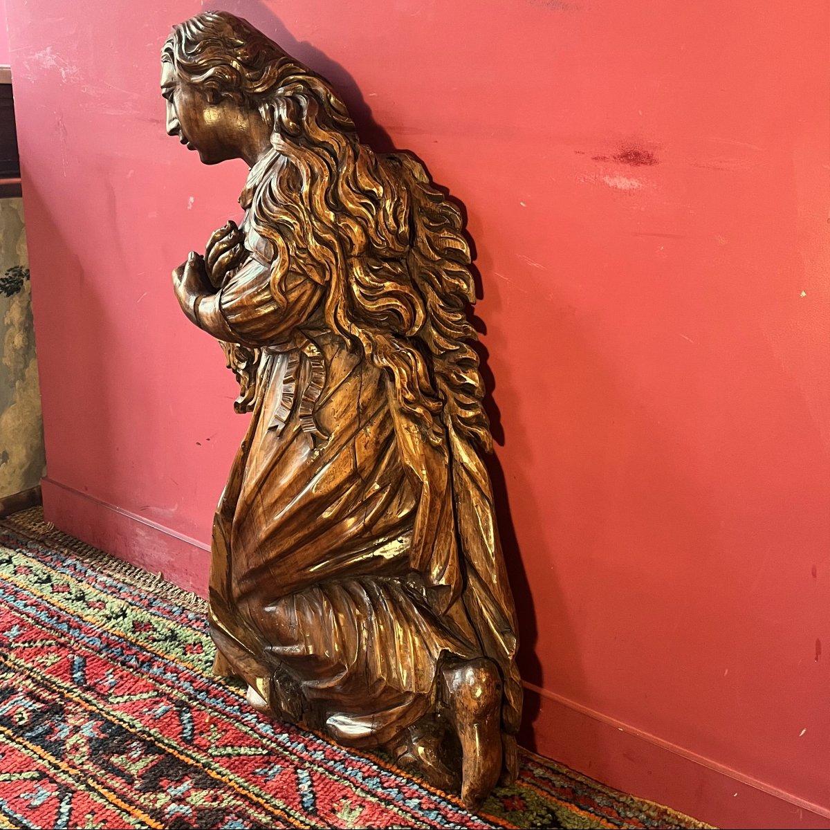 Marie-Madeleine, grande sculpture, XVIIème siècle (94 cm)-photo-3